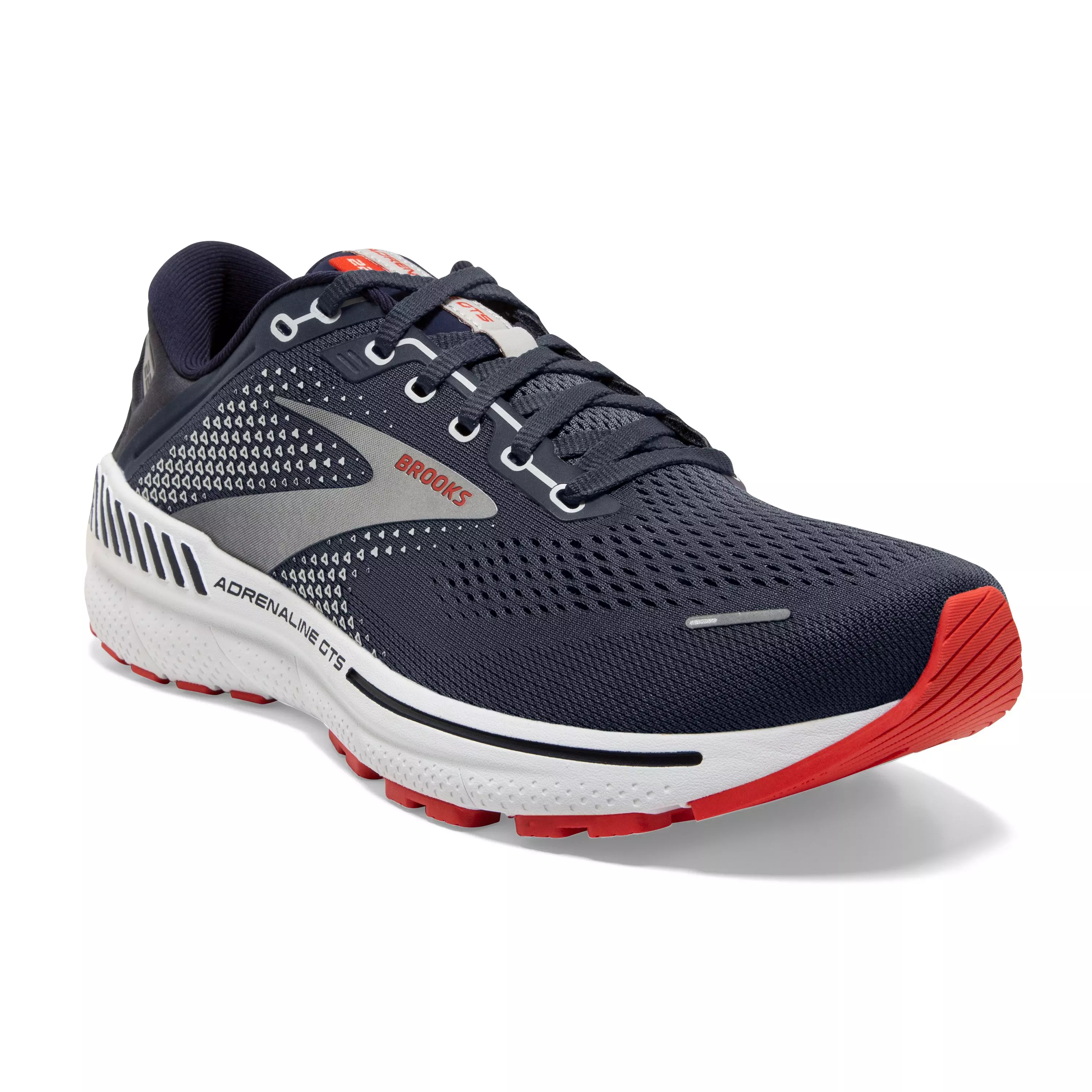 Brooks Adrenaline GTS 22 "Peacoat/India Ink/Grenadine" Men's Wide Running Shoe - PEACOAT/INK/GRENADINE