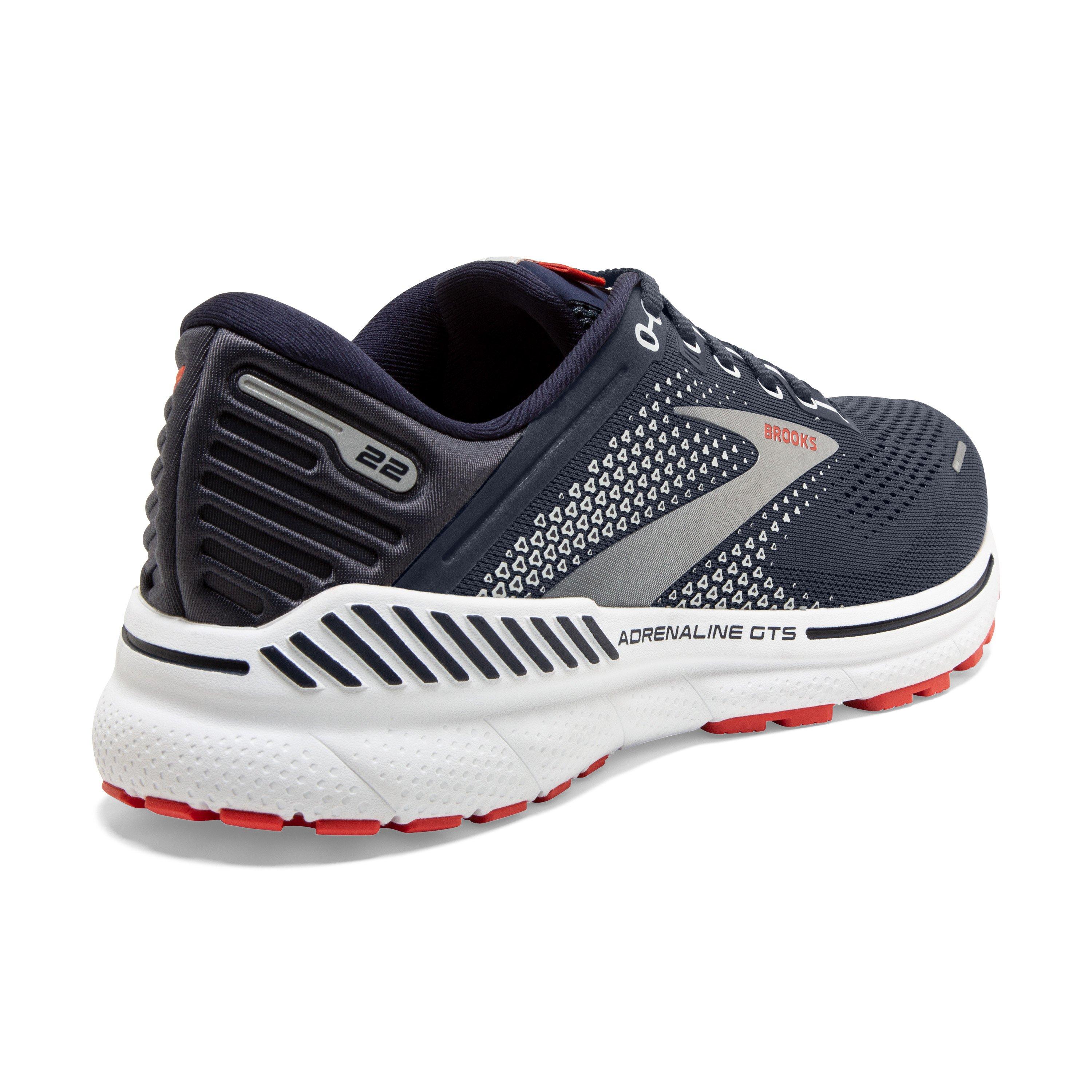 Brooks Adrenaline GTS 22 "Peacoat/India Ink/Grenadine" Men's Wide Running Shoe - PEACOAT/INK/GRENADINE Thumbnail View 4