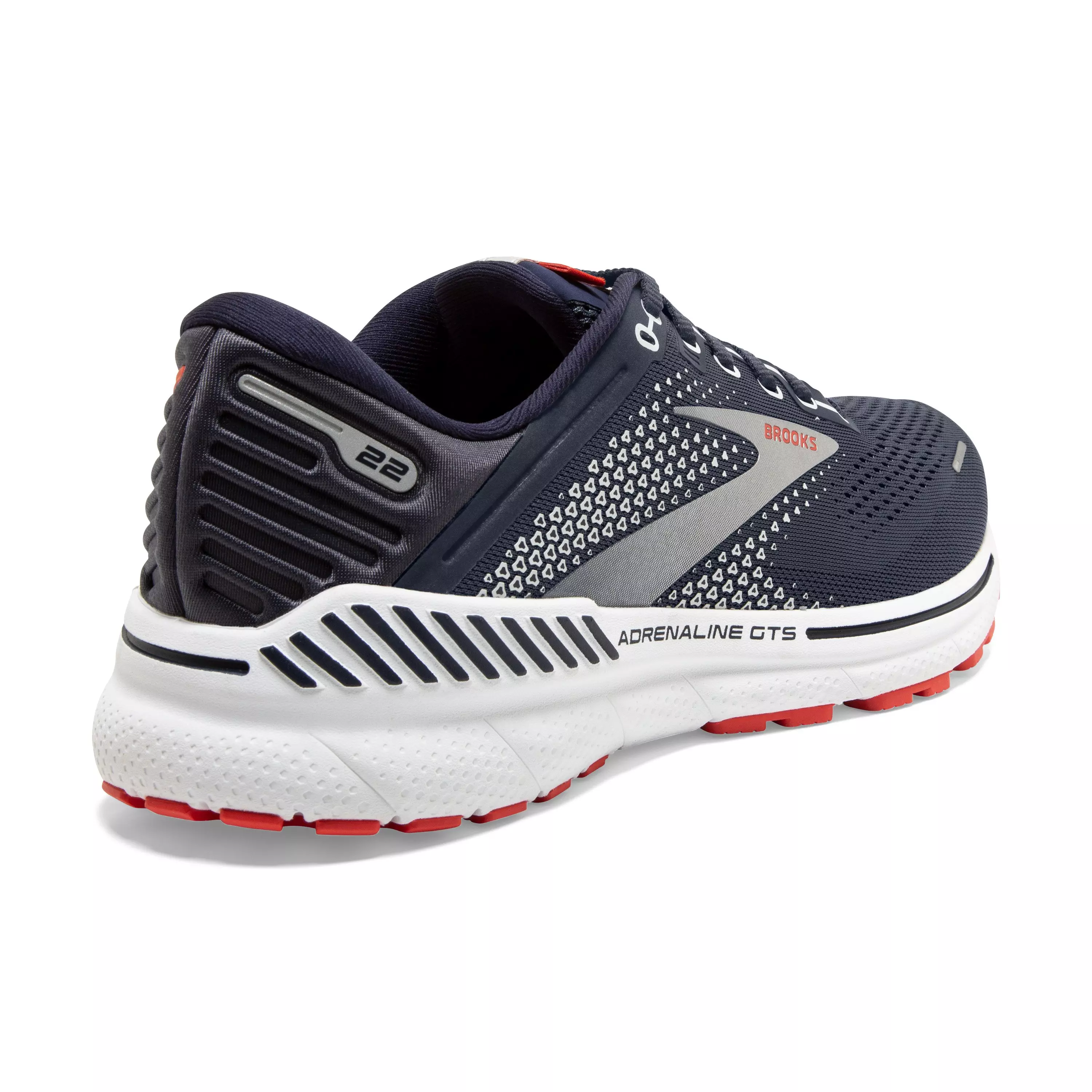 Brooks Adrenaline GTS 22 "Peacoat/India Ink/Grenadine" Men's Wide Running Shoe - PEACOAT/INK/GRENADINE