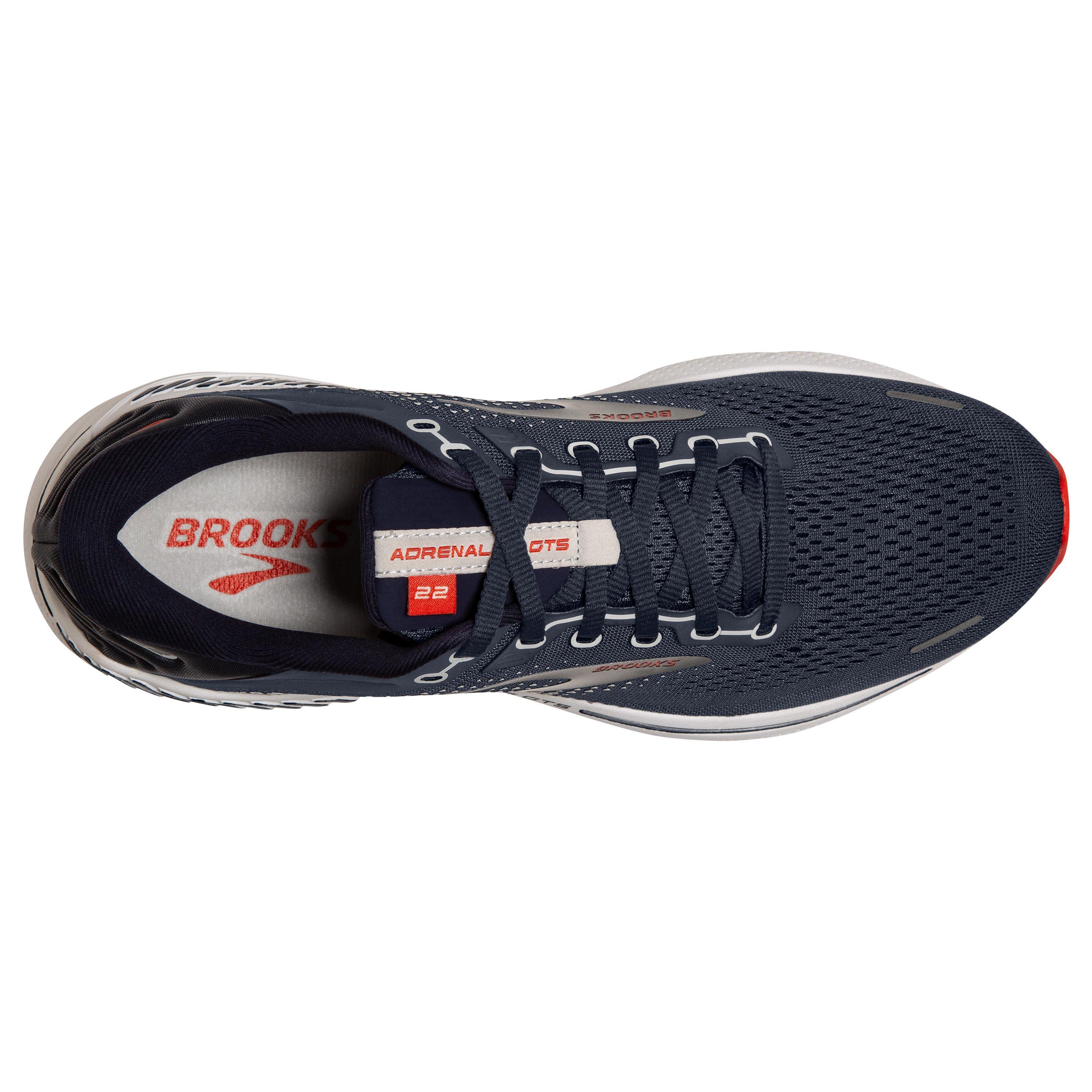 Brooks Adrenaline GTS 22 "Peacoat/India Ink/Grenadine" Men's Wide Running Shoe - PEACOAT/INK/GRENADINE Thumbnail View 5