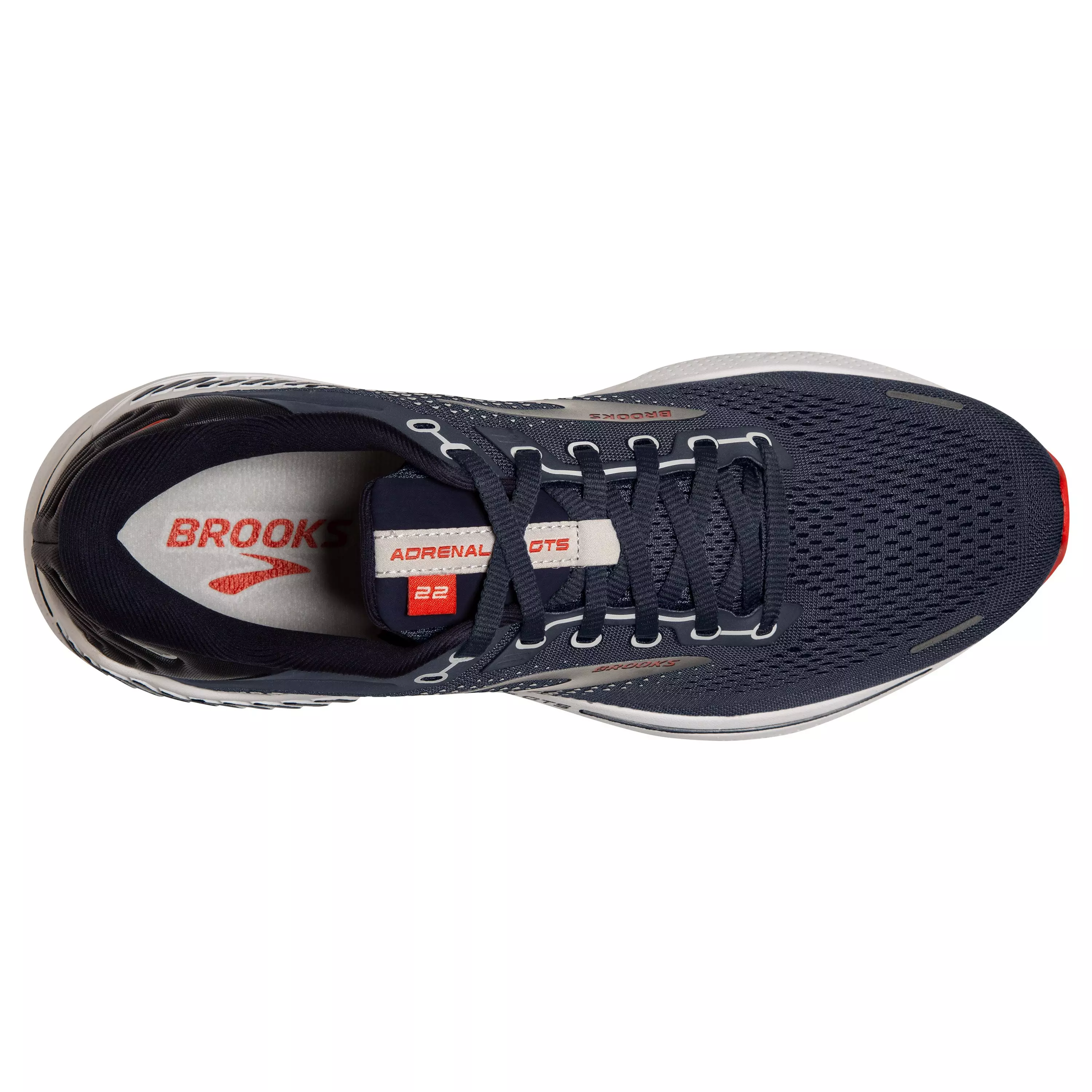 Brooks Adrenaline GTS 22 "Peacoat/India Ink/Grenadine" Men's Wide Running Shoe - PEACOAT/INK/GRENADINE