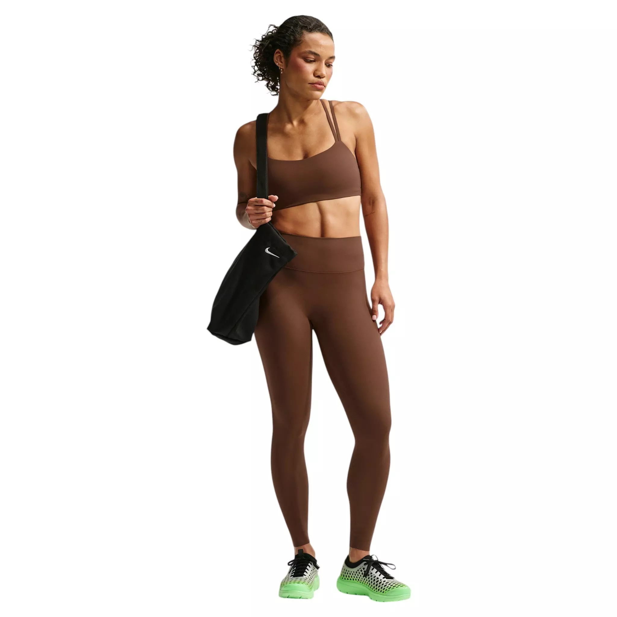Nike Women's Zenvy High-Waisted Full-Length with No Front Seam - Brown - BROWN
