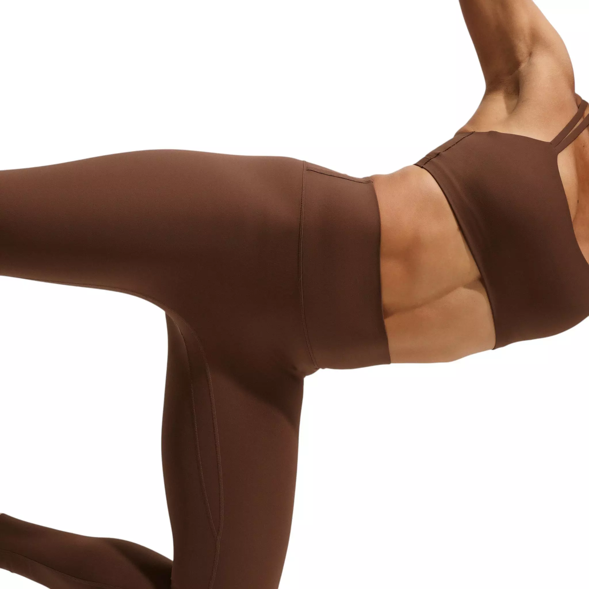 Nike Women's Zenvy High-Waisted Full-Length with No Front Seam - Brown - BROWN