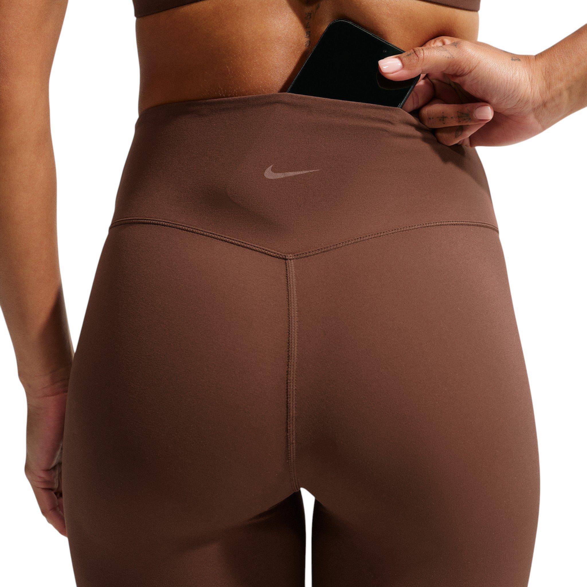 Nike Women's Zenvy High-Waisted Full-Length with No Front Seam - Brown - BROWN