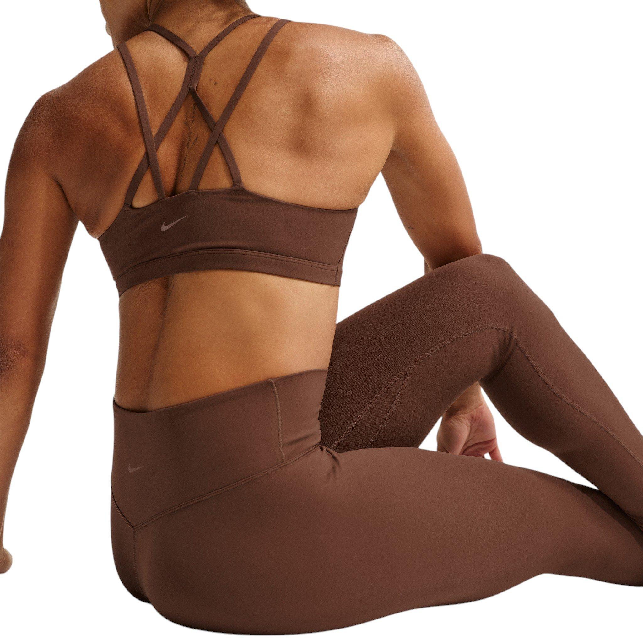 Nike Women's Zenvy High-Waisted Full-Length with No Front Seam - Brown - BROWN