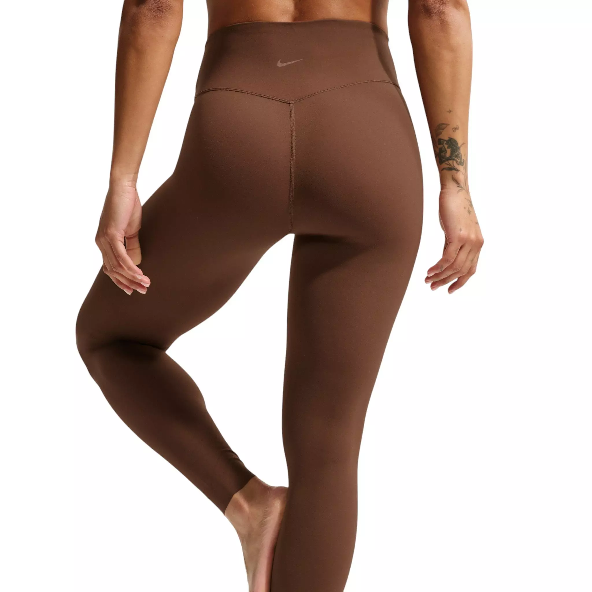 Nike Women's Zenvy High-Waisted Full-Length with No Front Seam - Brown - BROWN