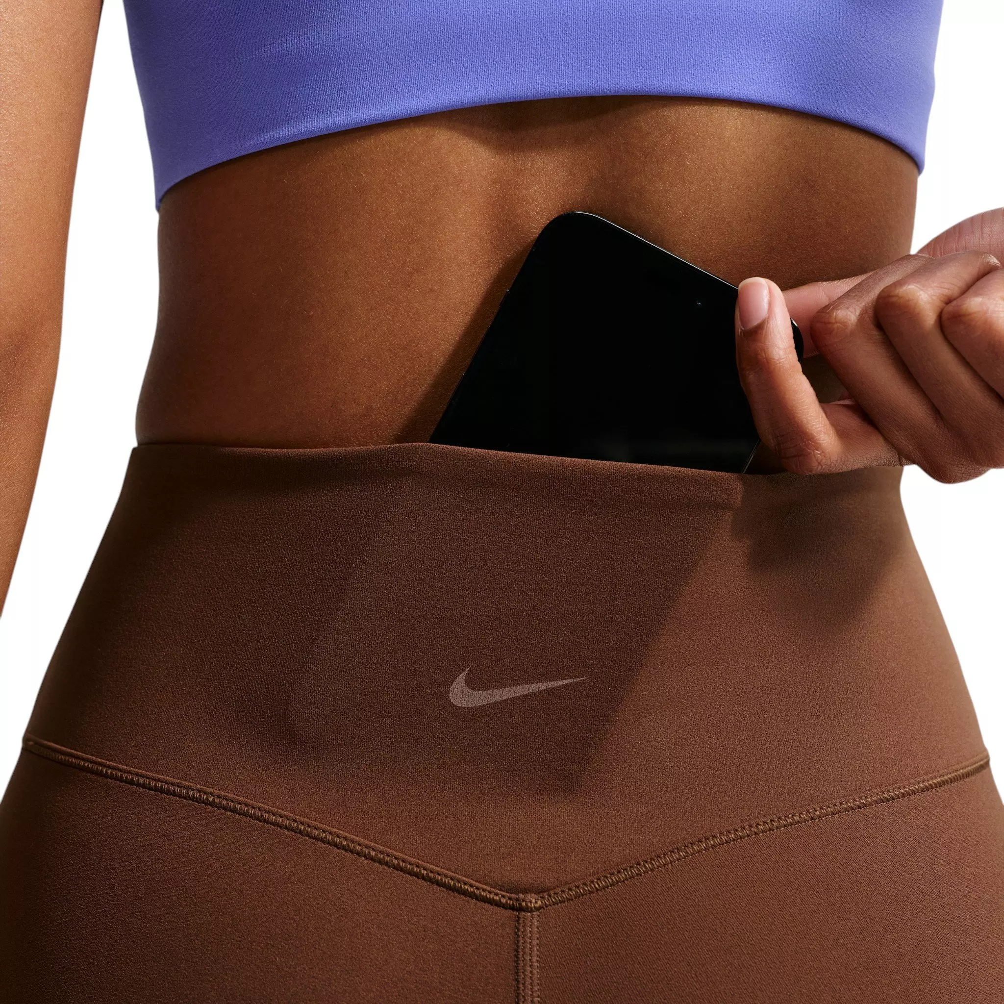 Nike Women's Zenvy High-Waisted 5" Biker Shorts - Brown - BROWN