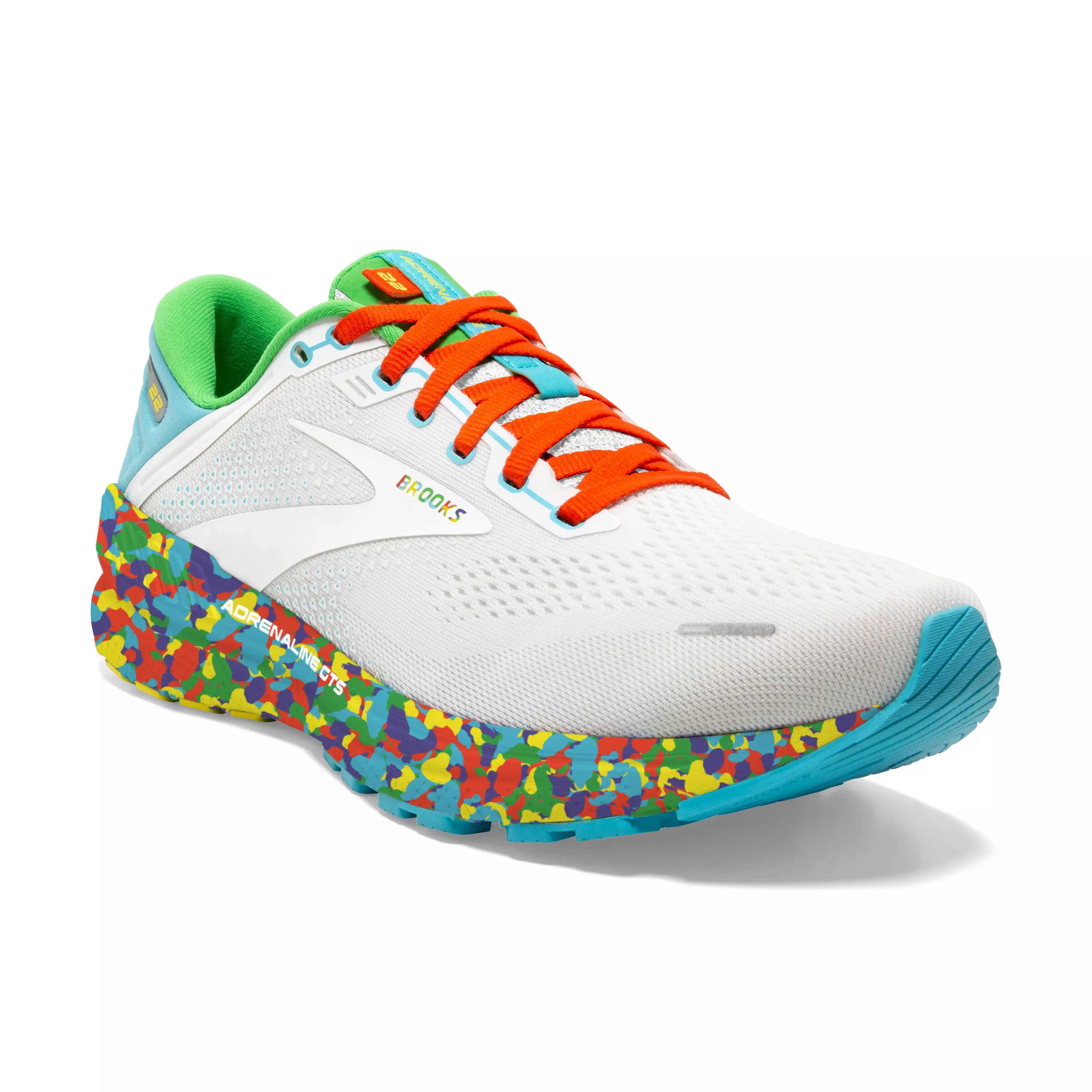 Brooks Adrenaline GTS 22 "White/Red/Multi Color" Men's Running Shoe - WHITE/RED/MULTICOLOR