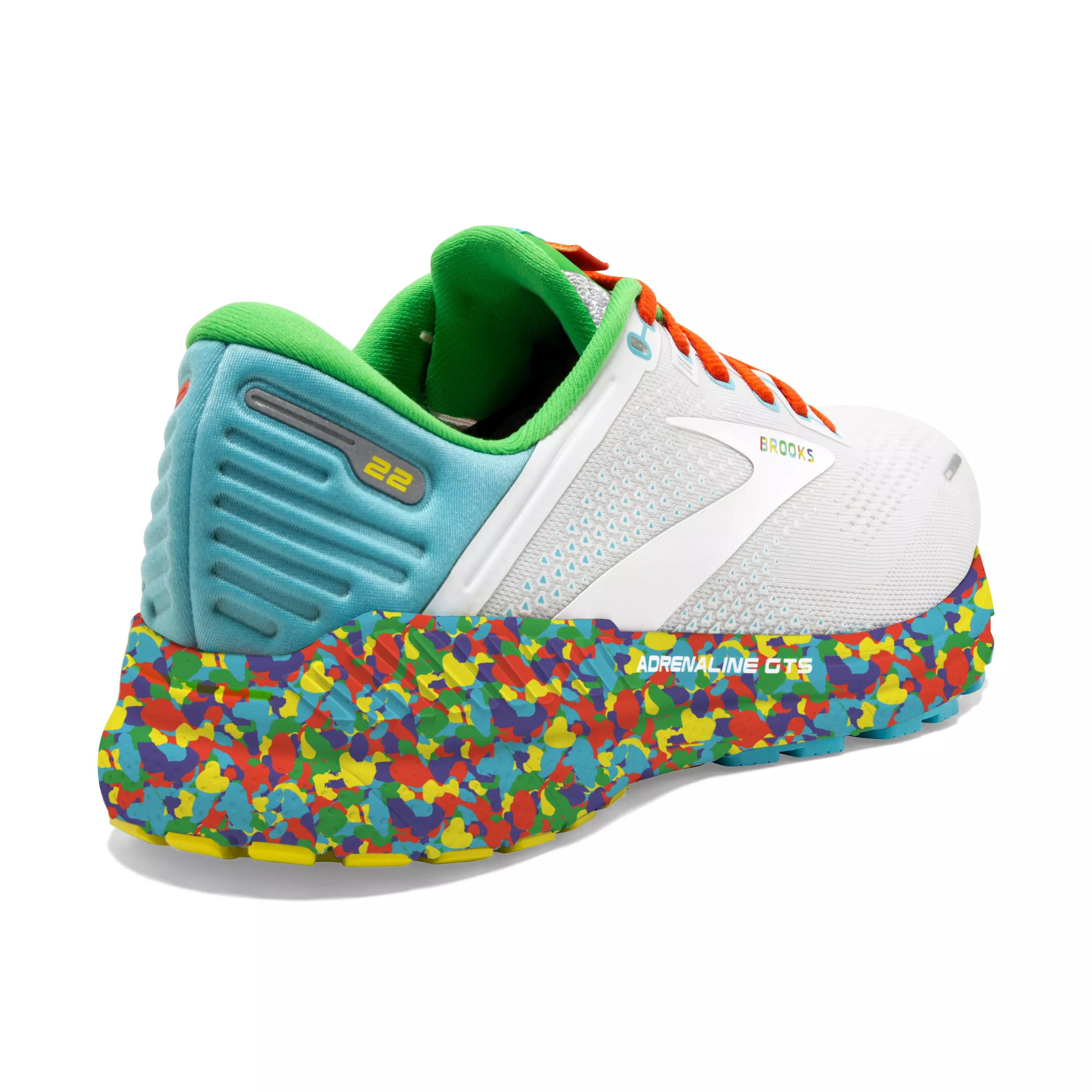 Brooks Adrenaline GTS 22 "White/Red/Multi Color" Men's Running Shoe - WHITE/RED/MULTICOLOR