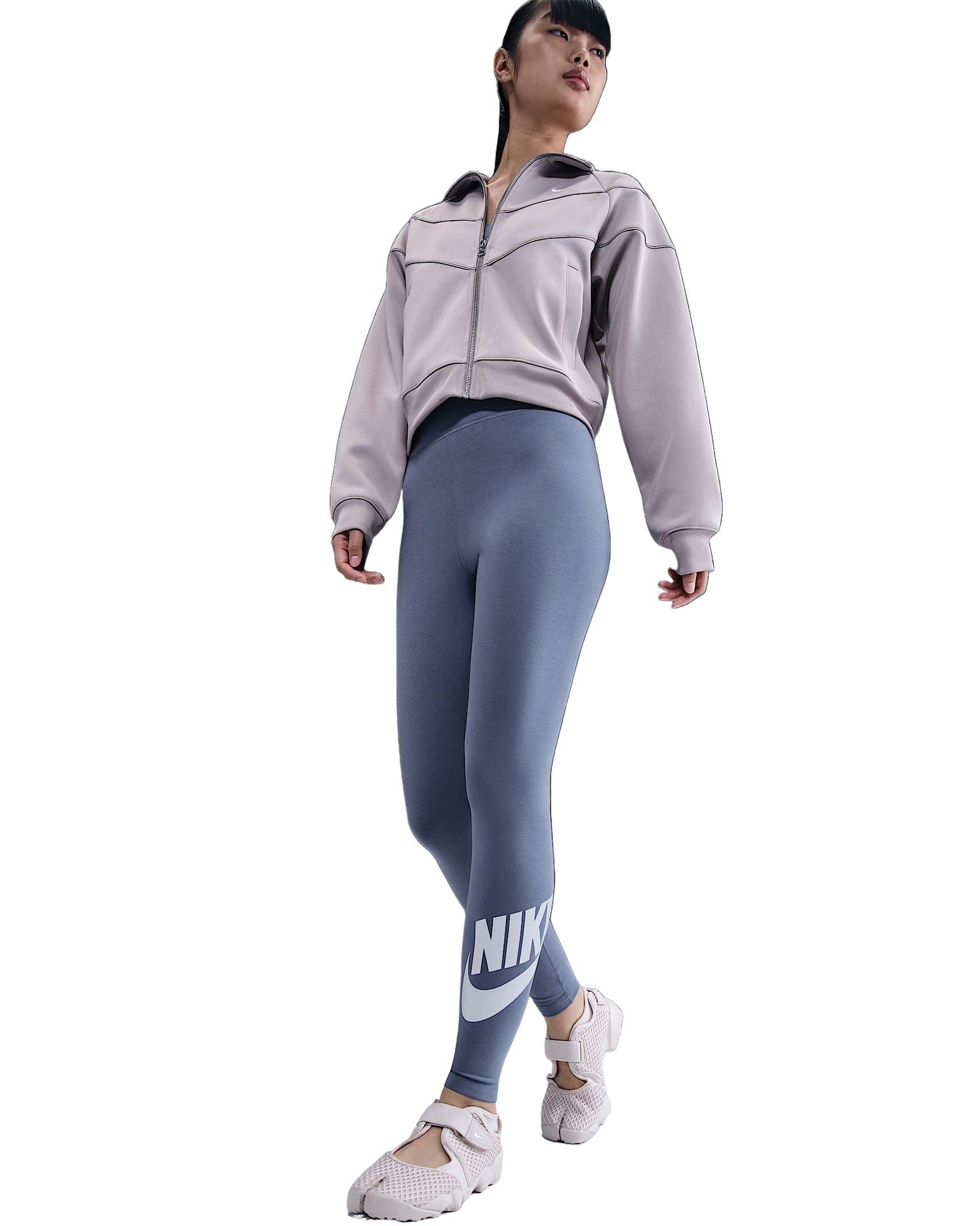 Nike Women's Sportswear Classics High-Waisted Graphic Leggings - Blue - BLUE Thumbnail View 5