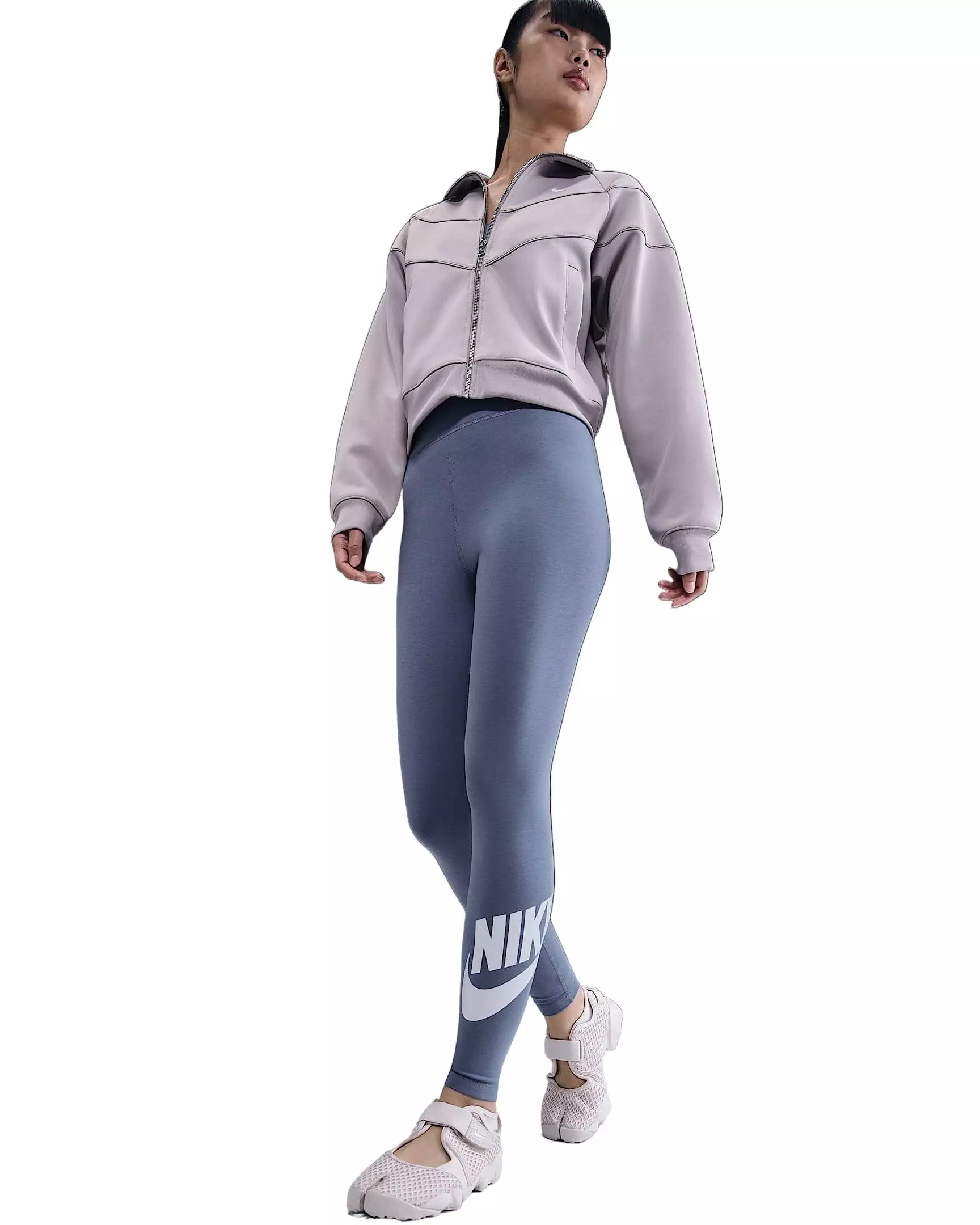 Nike Women's Sportswear Classics High-Waisted Graphic Leggings - Blue - BLUE