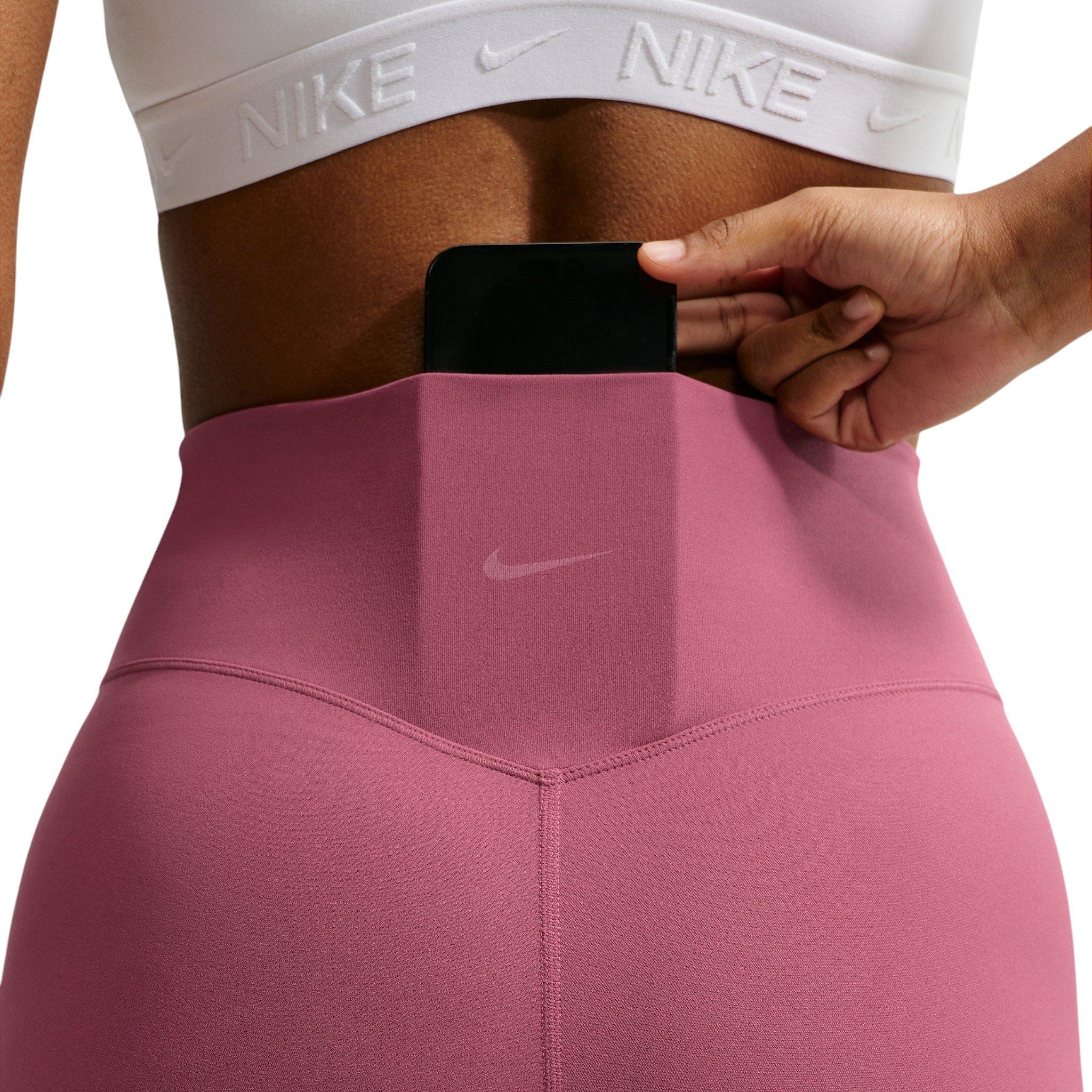 Nike Women's Zenvy High-Waisted 7/8 Leggings with No Front Seam - Pink Smoke - PINK SMOKE