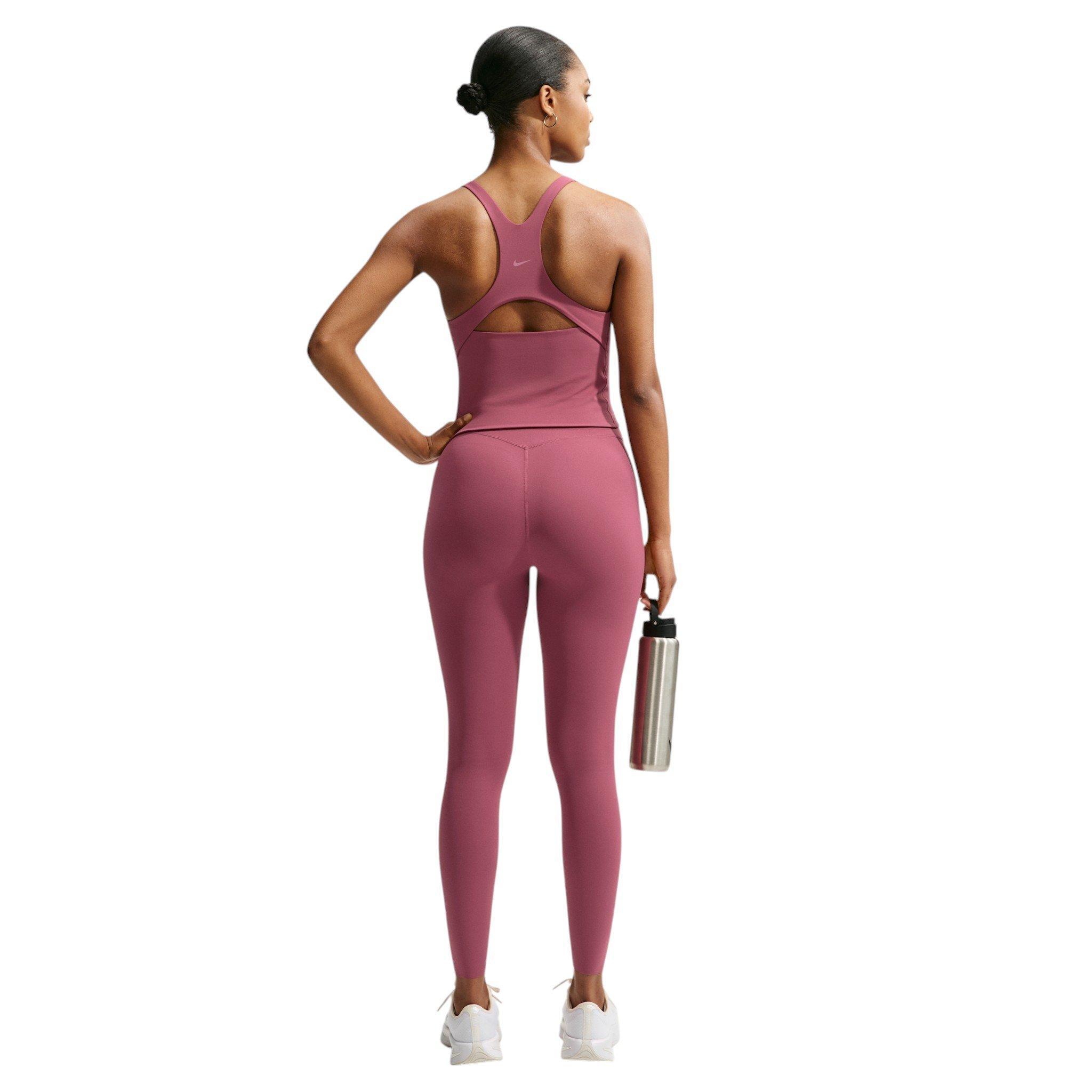 Nike Women's Zenvy High-Waisted 7/8 Leggings with No Front Seam - Pink Smoke - PINK SMOKE