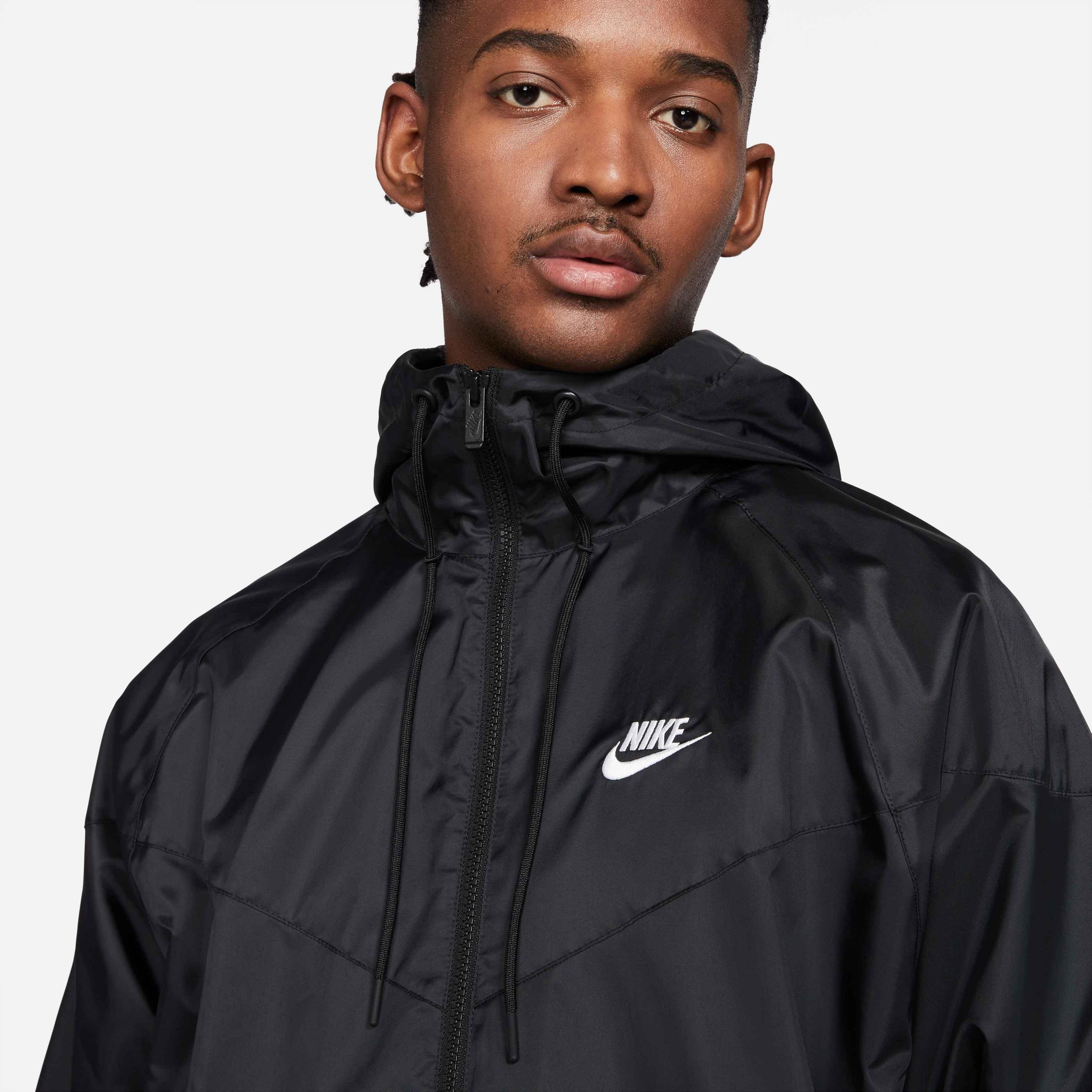 Kilómetros Casi muerto Mirar furtivamente Nike Men's Sportswear Windrunner Black Hooded Jacket - Black