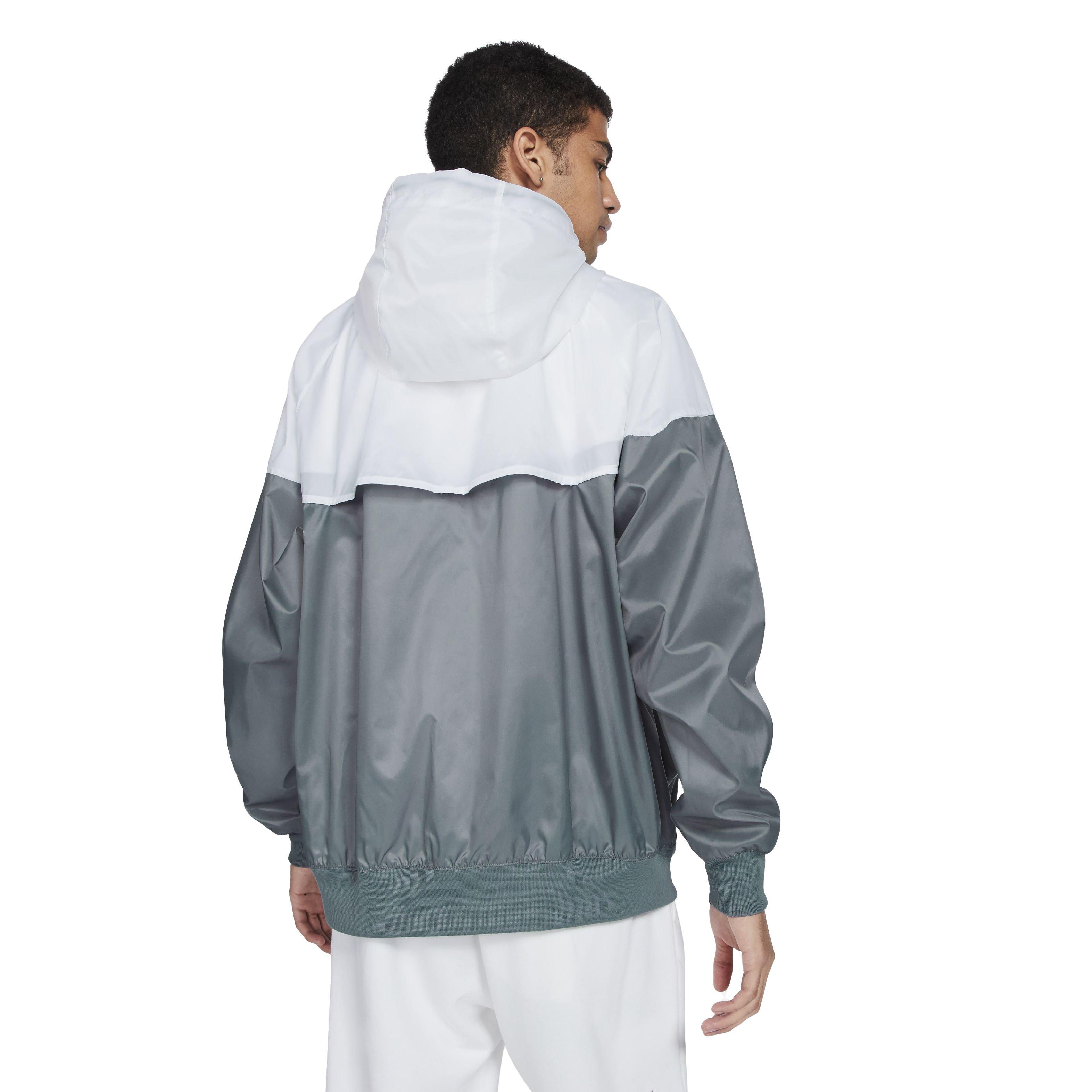 Nike Men's Sportswear Windrunner Hooded Jacket - Grey/White - GREY/WHITE Thumbnail View 2