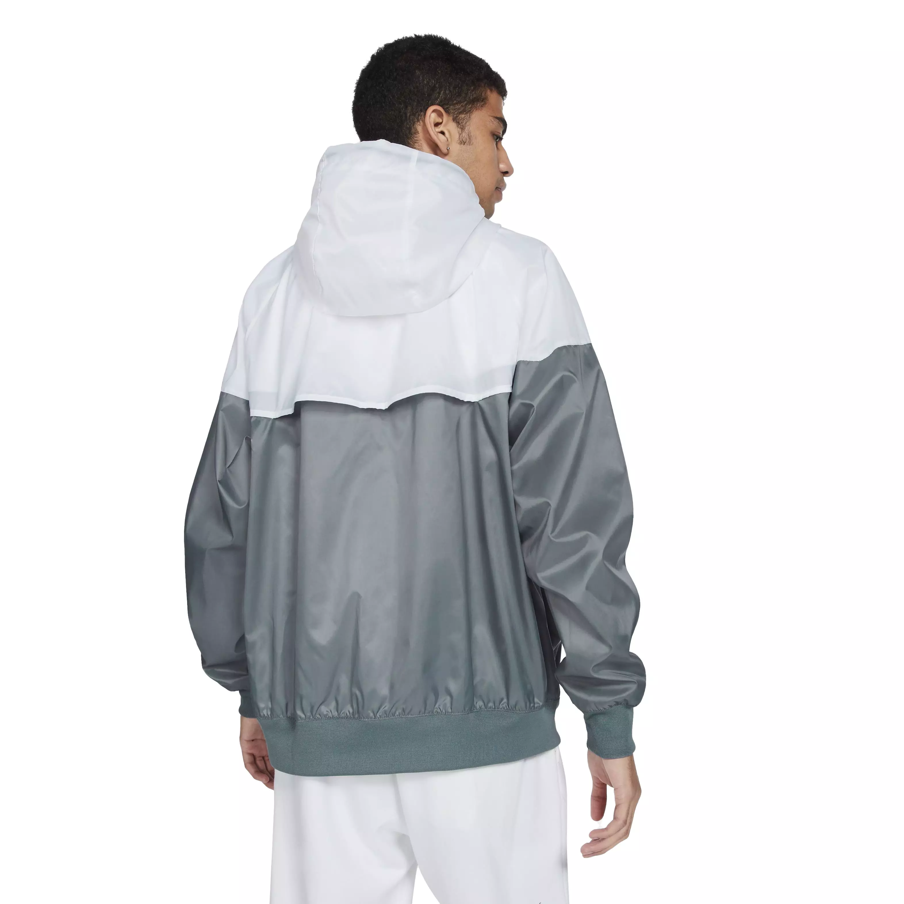 Nike Men's Sportswear Windrunner Hooded Jacket - Grey/White - GREY/WHITE