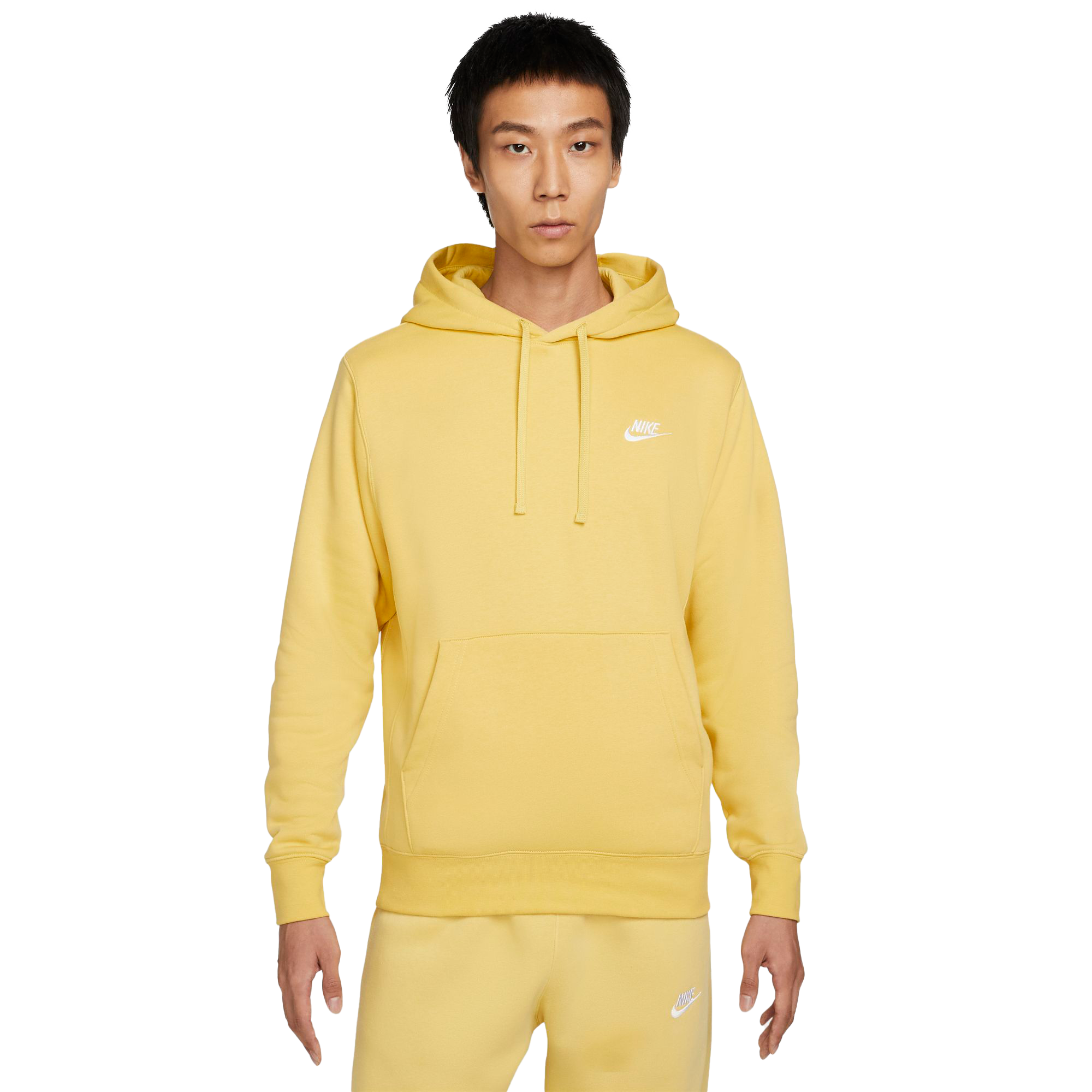 Nike Men's Sportswear Club Fleece Pullover Hoodie-Gold/White - Hibbett