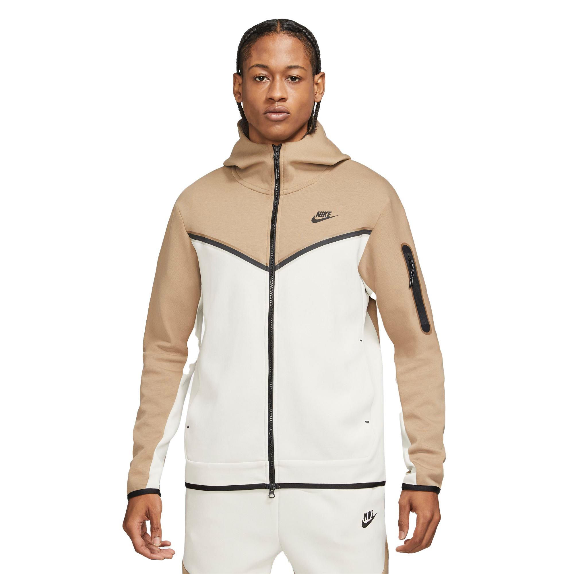 Nike Men's Sportswear Tech Fleece Tan Full-Zip Hoodie - Hibbett