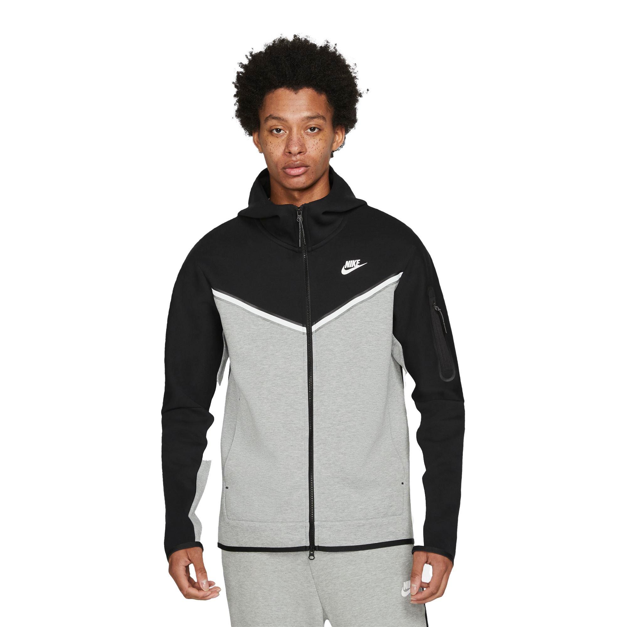 Men's Sportswear Tech Fleece "Black/Grey" Full-Zip Hoodie