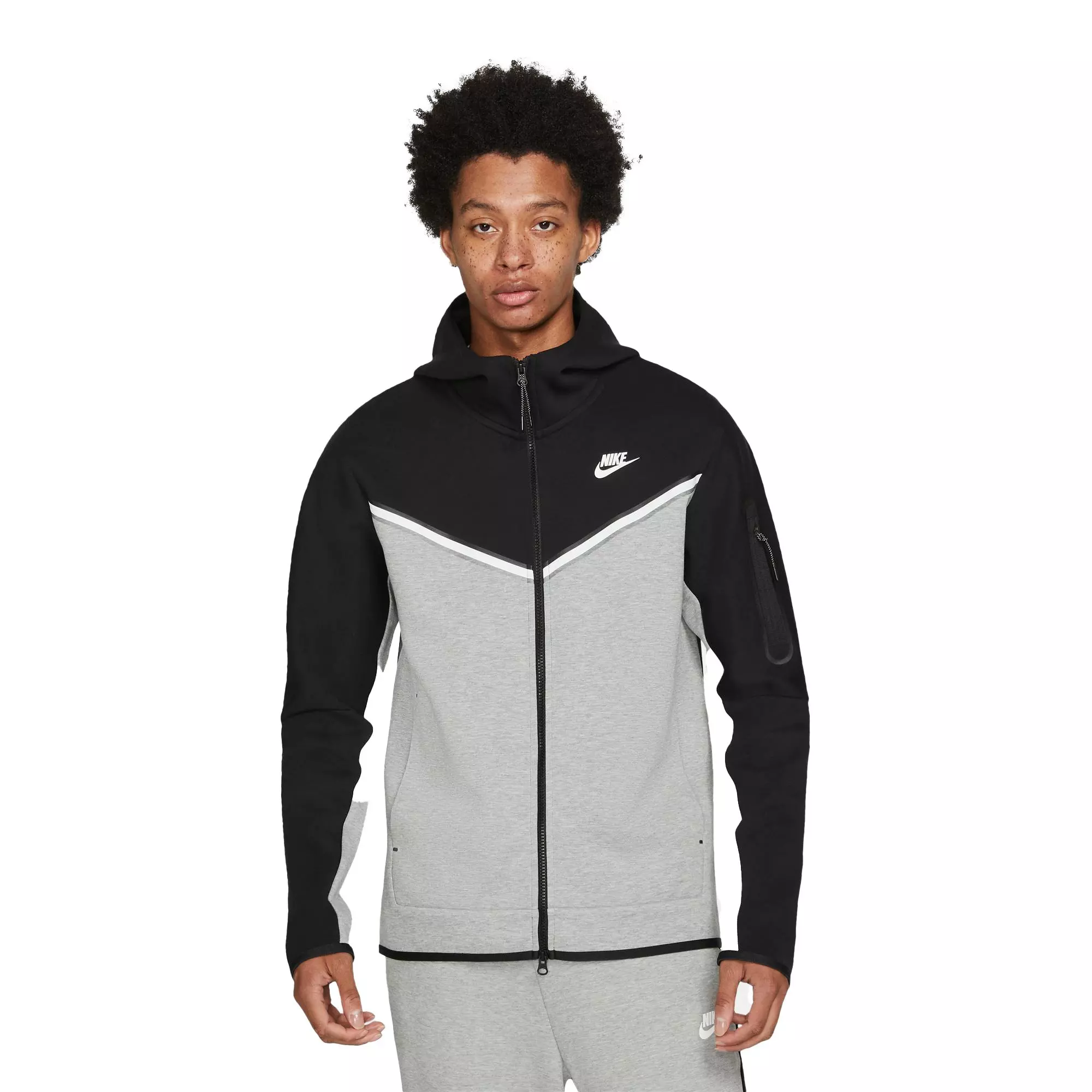 Nike Men's Sportswear Tech Fleece "Black/Grey" Full-Zip Hoodie - BLACK/GREY
