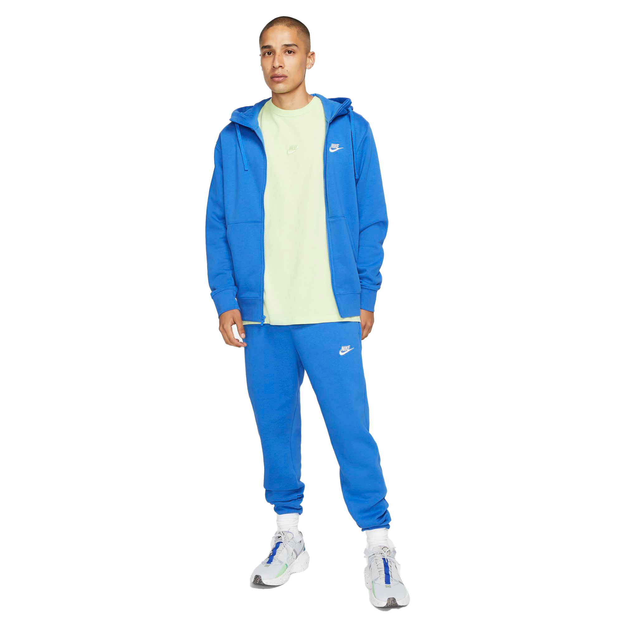 Blue nike fleece online tracksuit