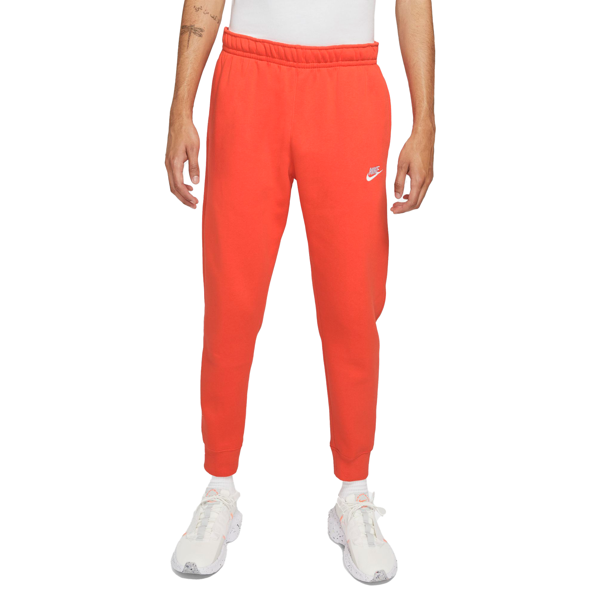 nike men's sportswear club fleece orange joggers