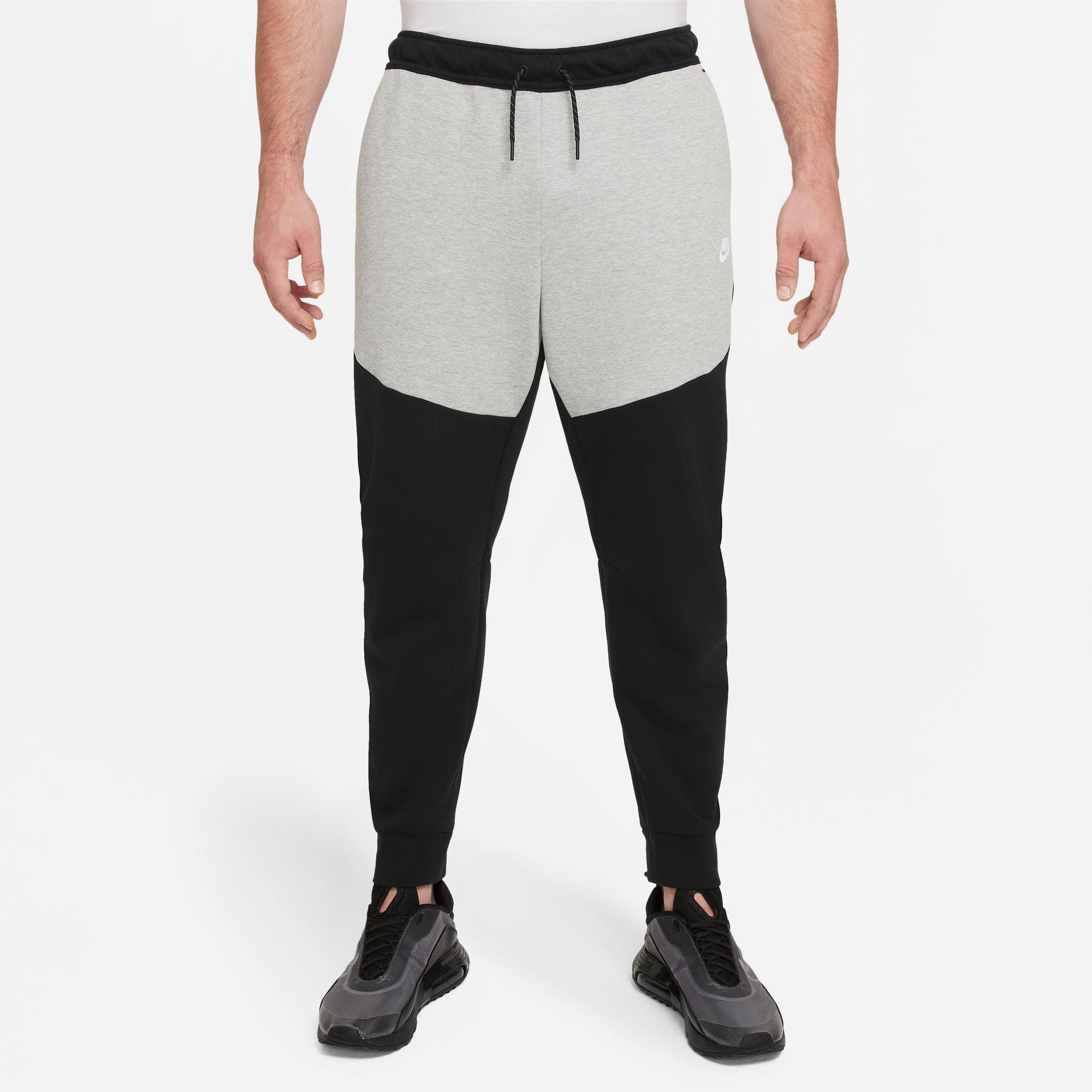 Vintage Nike Sweatpants M Grey Black Swoosh Ankle Zippers Silver Tag Y2K 