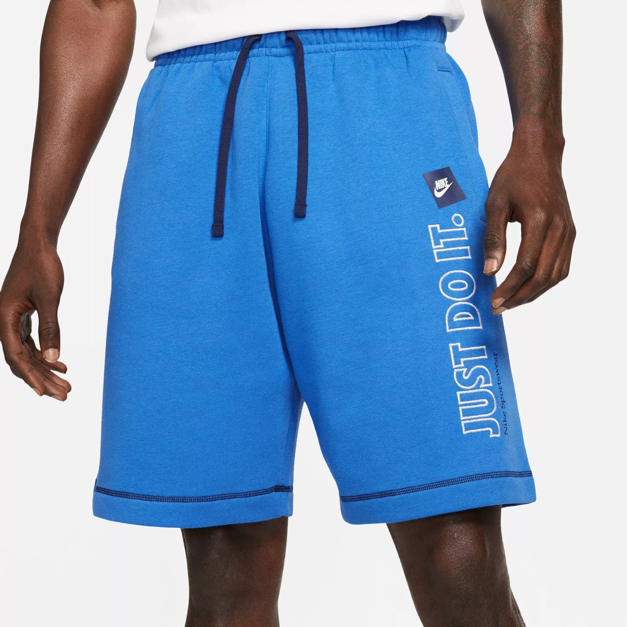 Nike Men's Sportswear JDI Brushed Back Fleece "Navy/Blue" Shorts - NAVY/BLUE
