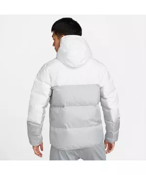Nike Men\'s Jacket Storm-FIT White/Grey Hooded - Sportswear Windrunner
