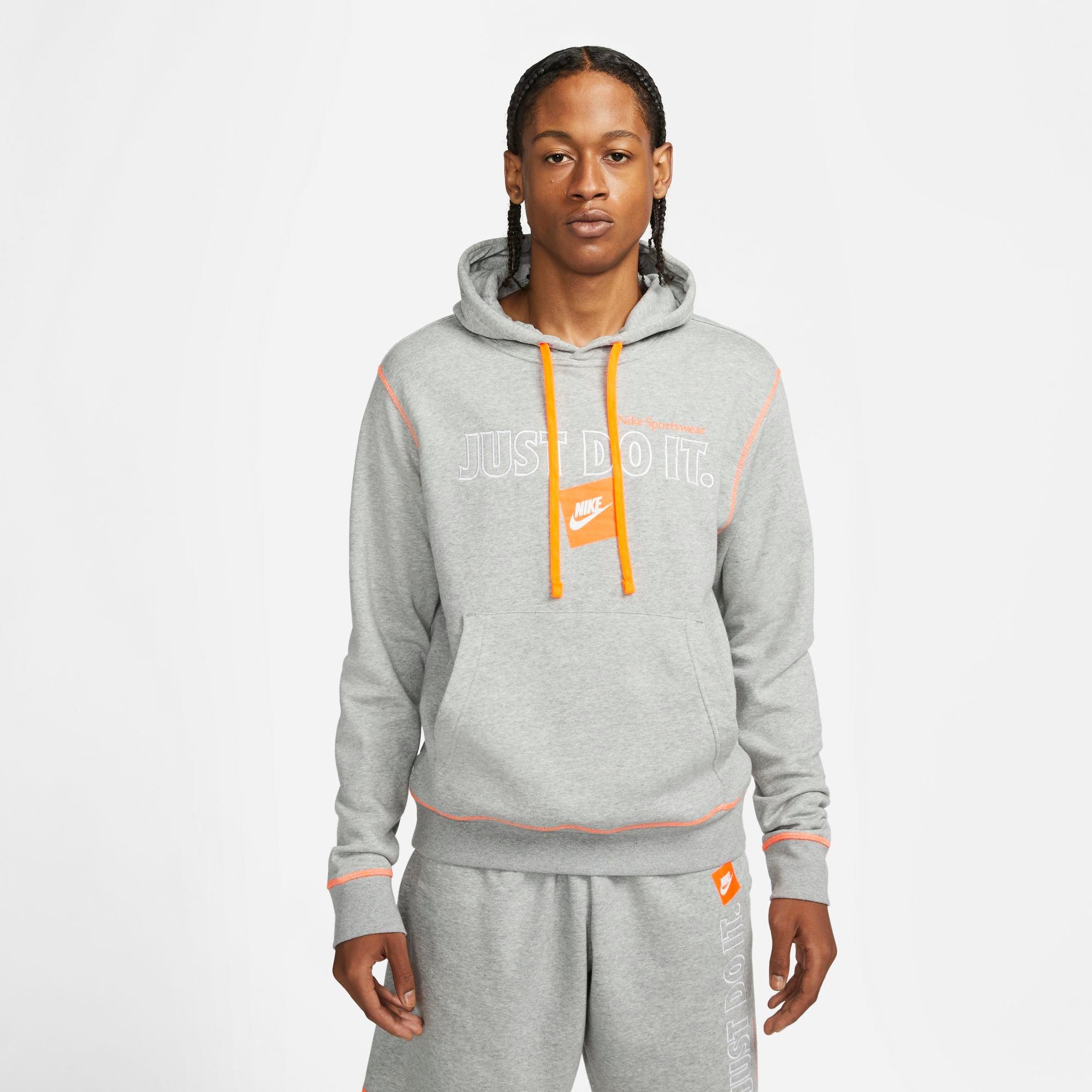 Nike Sportswear JDI Brushed-Back "Grey/Orange" Pullover