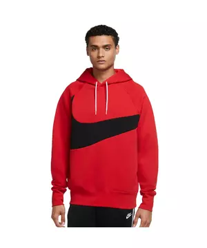 Nike Men's Sportswear Swoosh Tech Fleece Hoodie - Red/Black - Hibbett | Gear