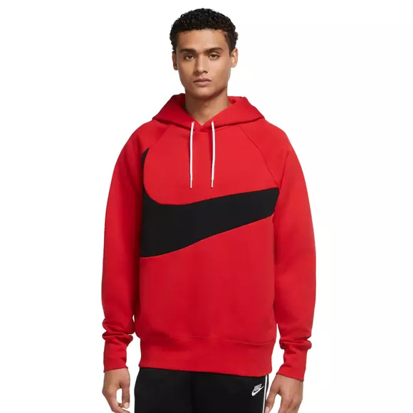zwaar Verandering toernooi Nike Men's Sportswear Swoosh Tech Fleece Pullover Hoodie - Red/Black