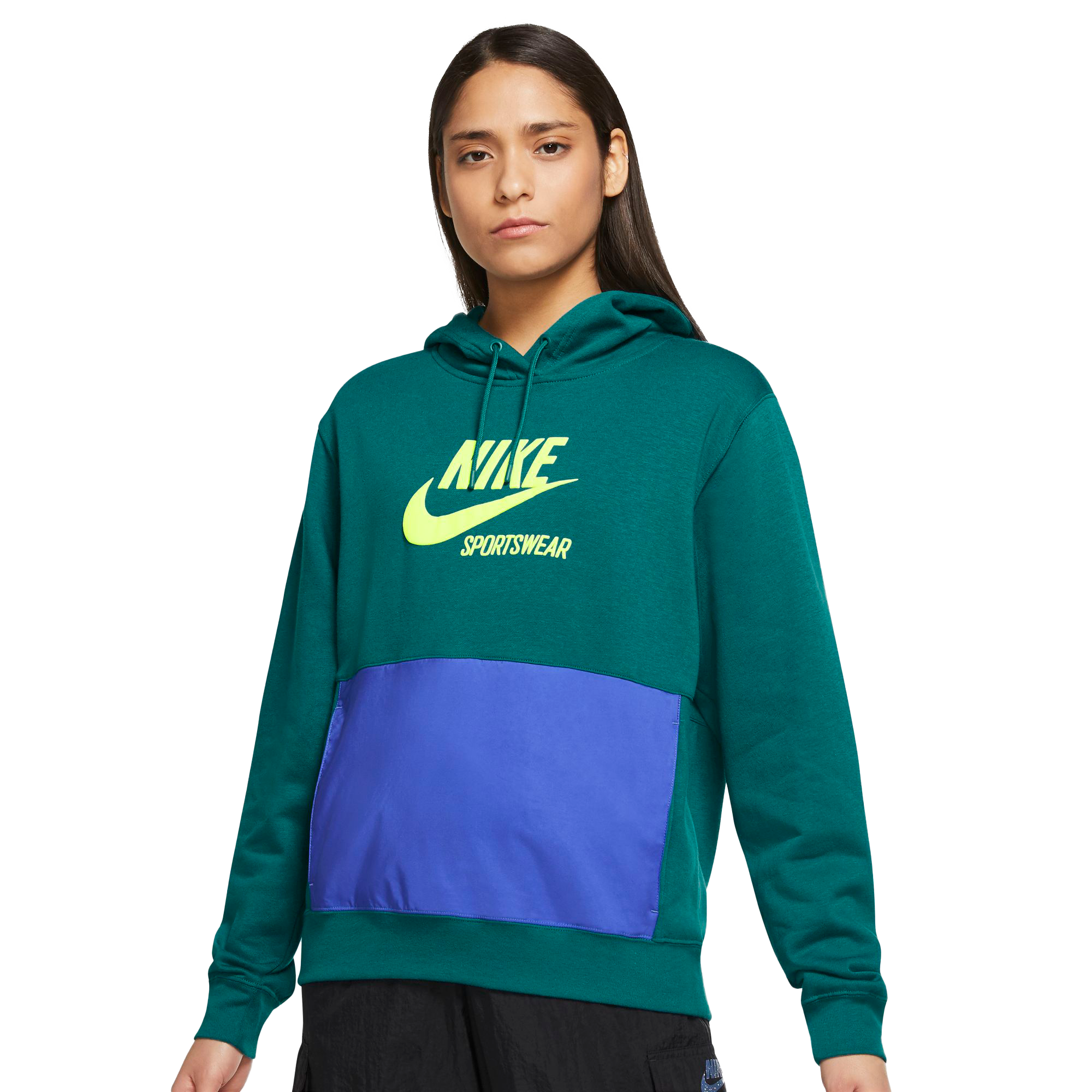 Nike Women's Sportswear Club Fleece Crop Oversized Pullover Hoodie-Purple -  Hibbett