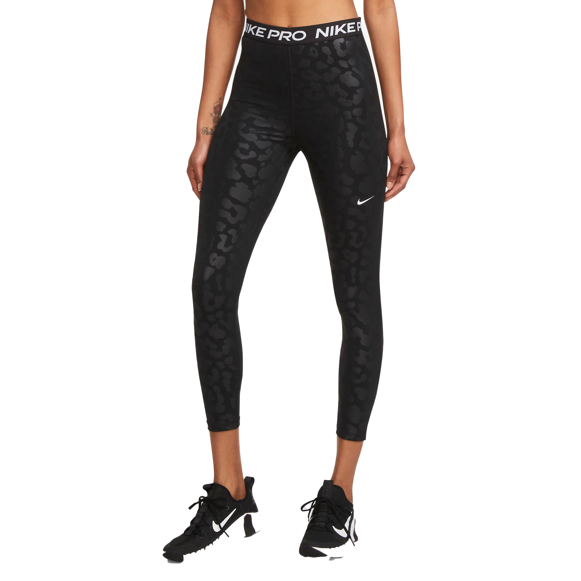 Nike Women's One Mid-Rise Printed Leggings-Black/Gold - Hibbett