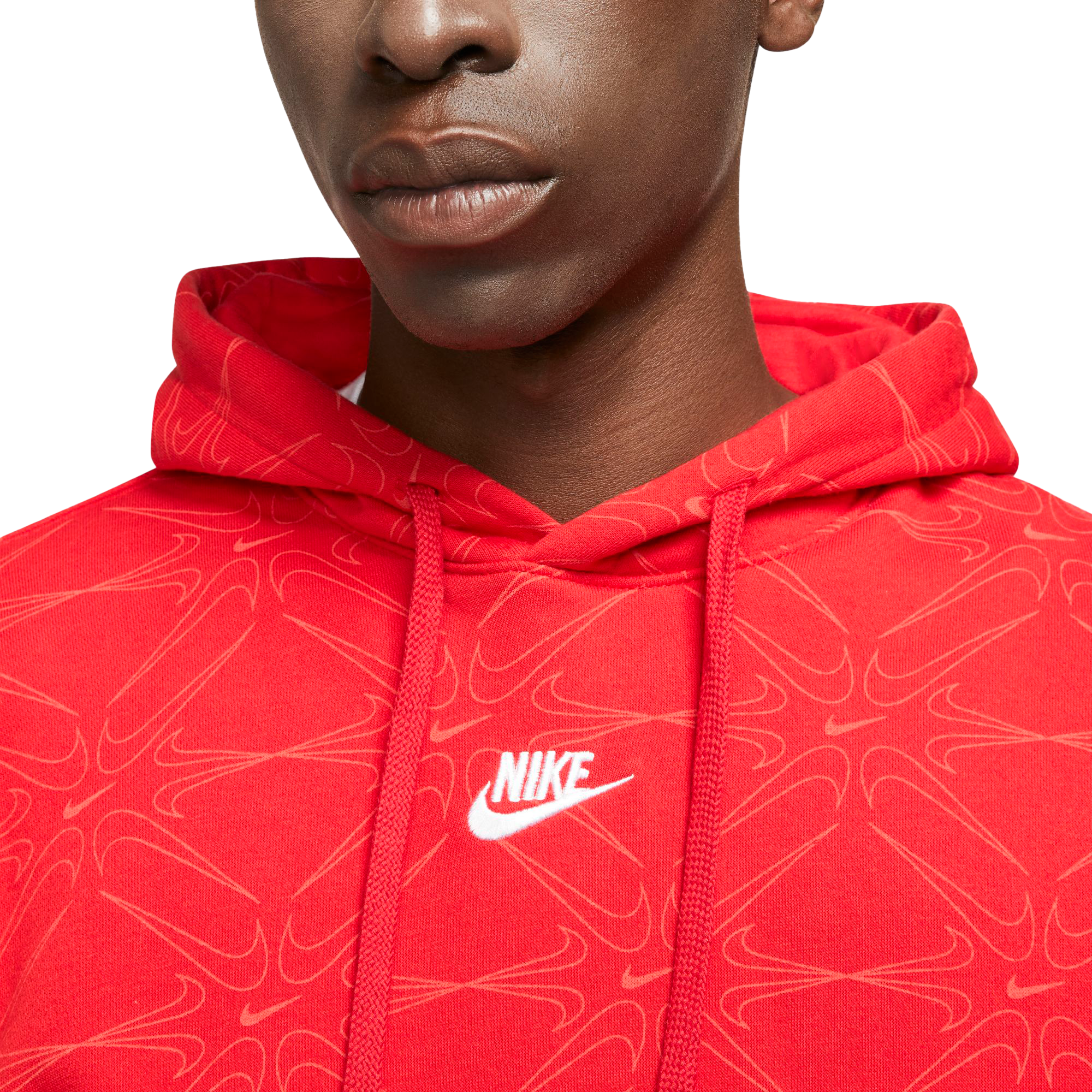 Red nike hoodie with 2025 nike signs all over