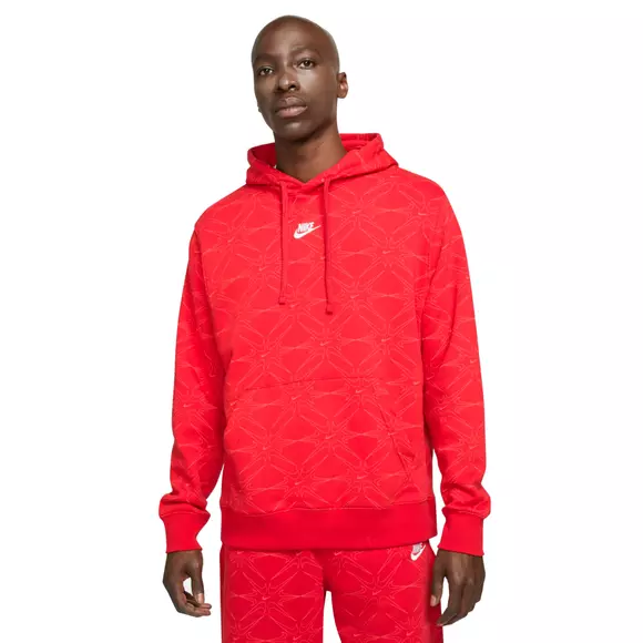 Nike Sportswear Club All Over Print "Red" Pullover Hoodie