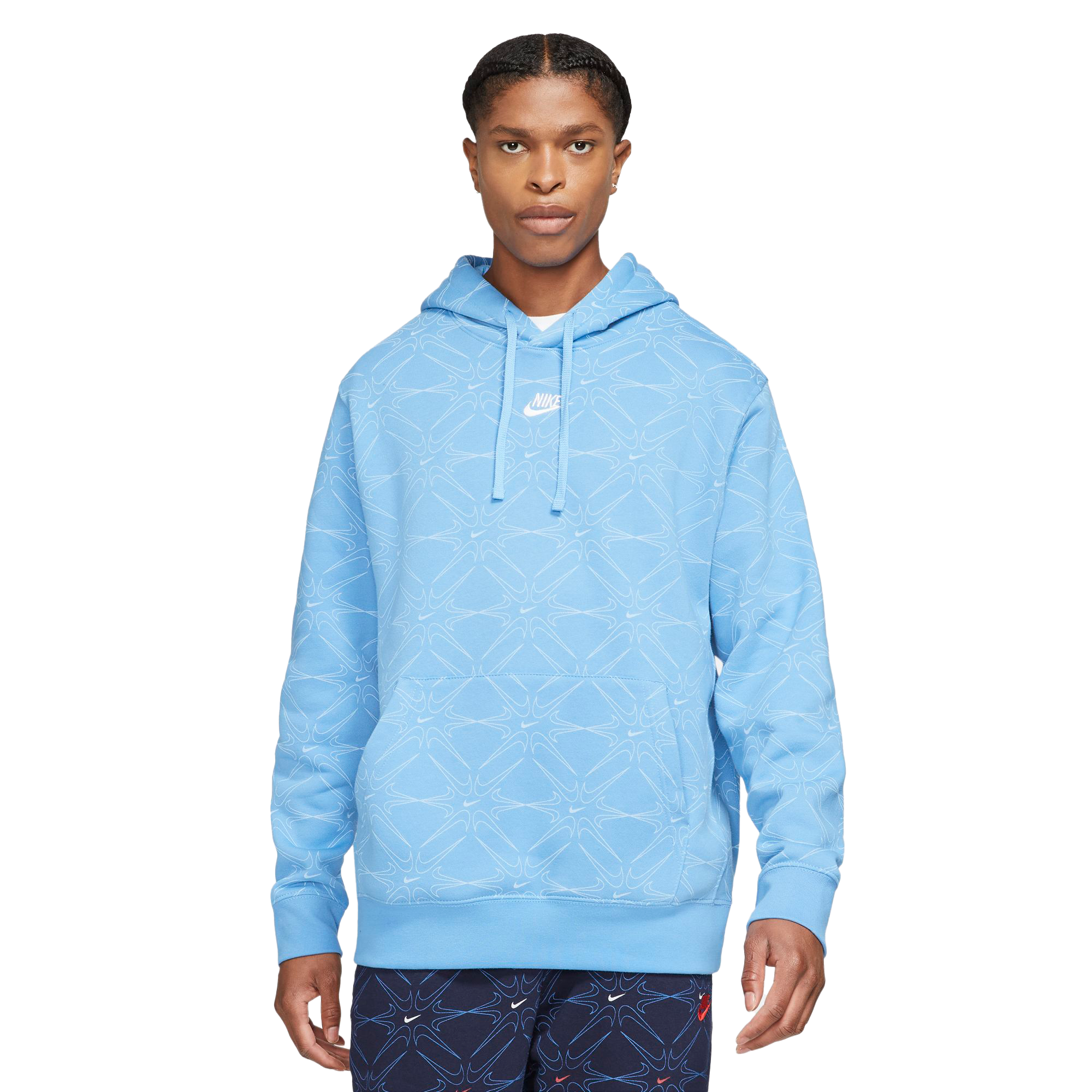 constant kroon automaat Nike Men's Sportswear Club All Over Print "Light Blue" Pullover Hoodie