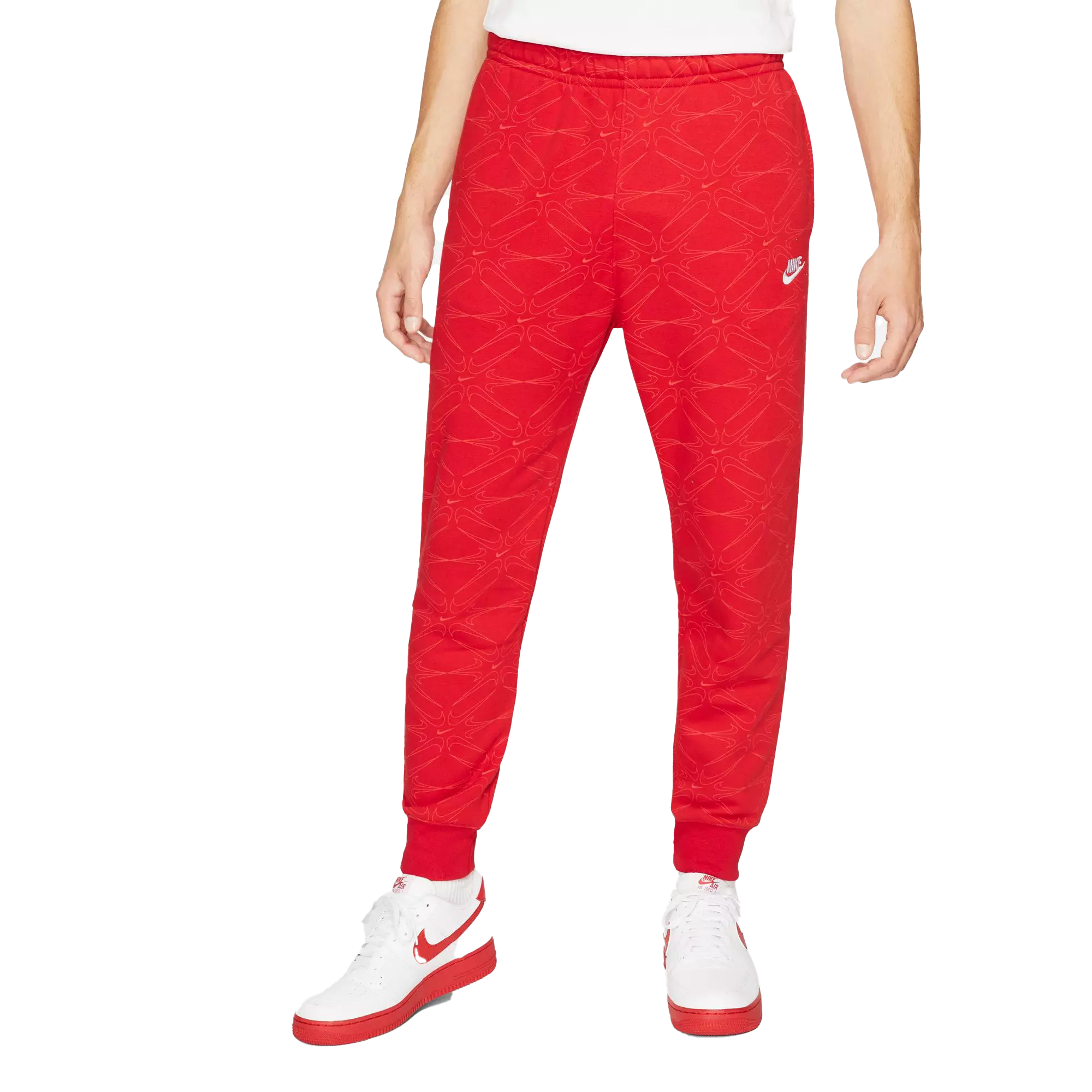 Nike Men's Sportswear Club Fleece All Over Print Joggers-Red