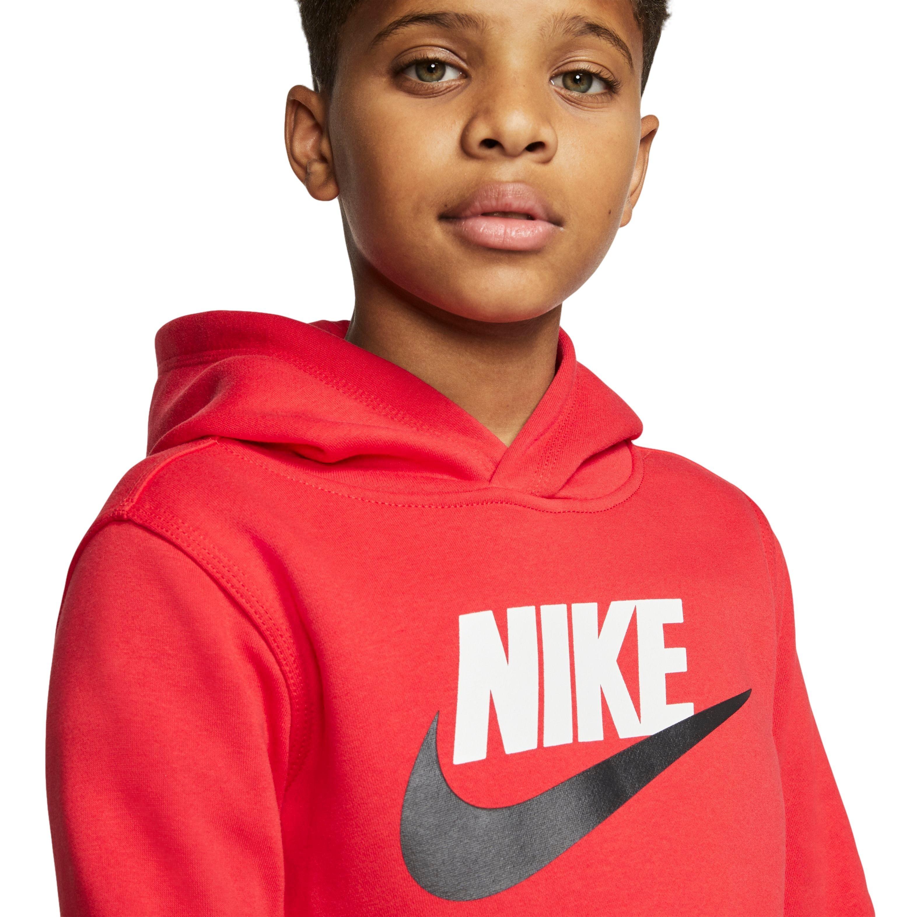 Boys red nike store hoodie