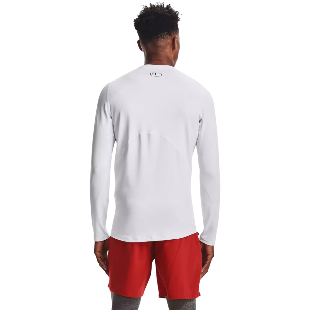 Under Armour Men's ColdGear Armour Fitted "White" Crew Shirt - WHITE