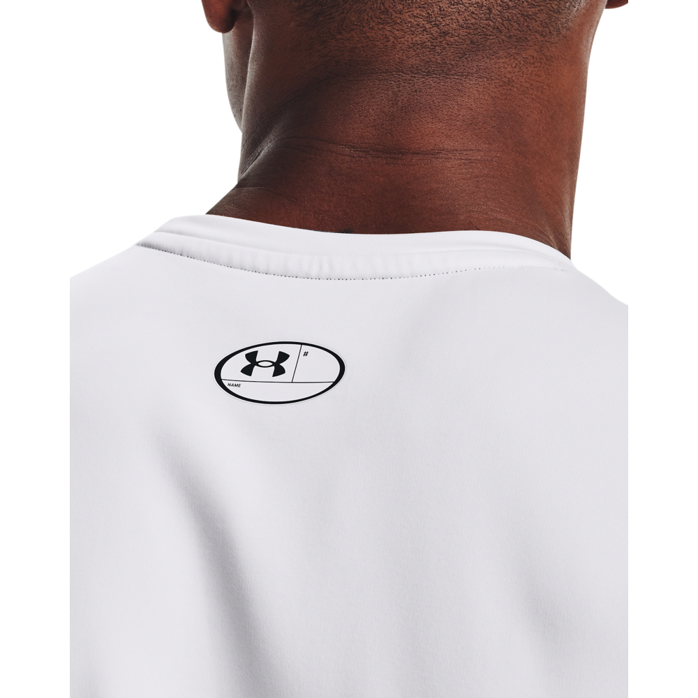 Under Armour Men's ColdGear Armour Fitted "White" Crew Shirt - WHITE Thumbnail View 3
