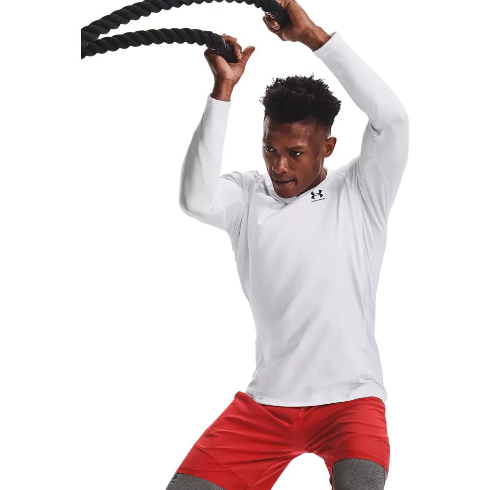 Under Armour Men's ColdGear Armour Fitted "White" Crew Shirt - WHITE