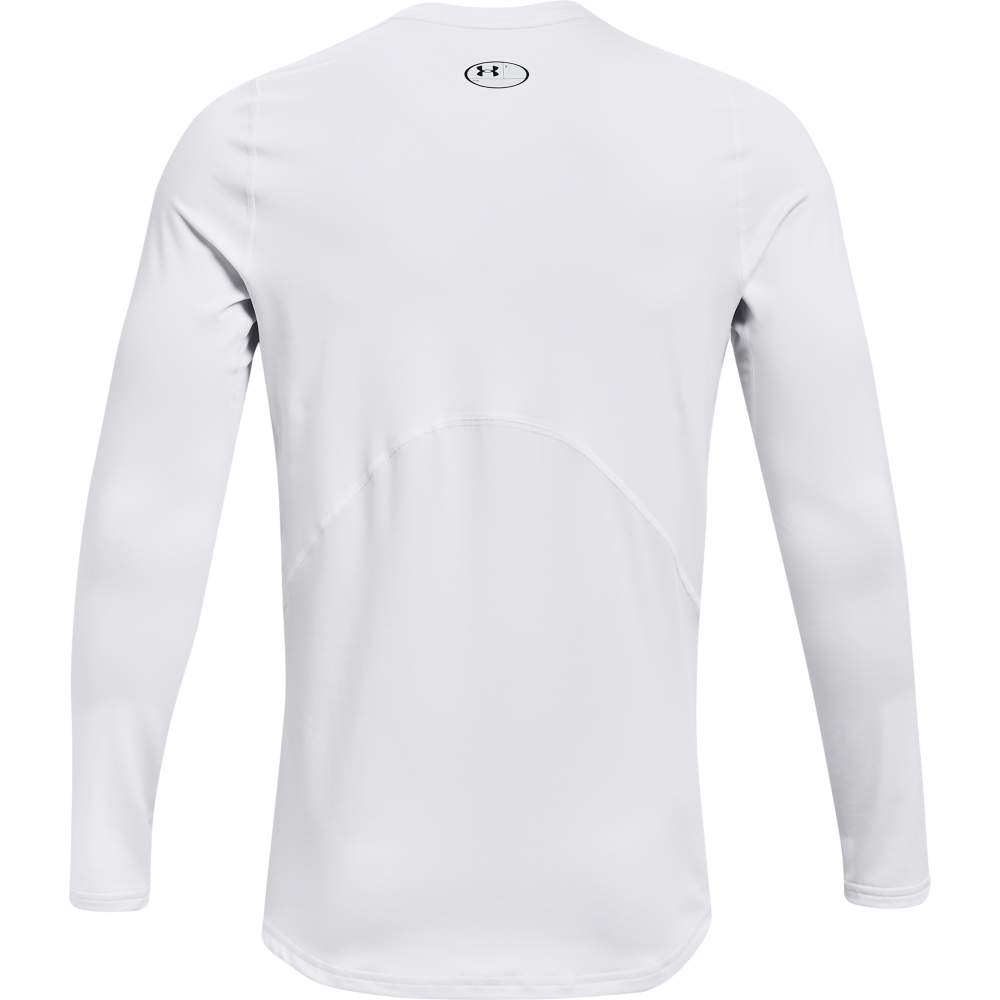Under Armour Men's ColdGear Armour Fitted "White" Crew Shirt - WHITE Thumbnail View 7