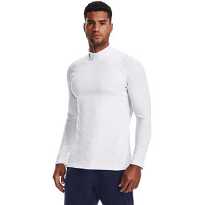 Under Armour Men's ColdGear Armour Fitted Mock "White" Compression Shirt