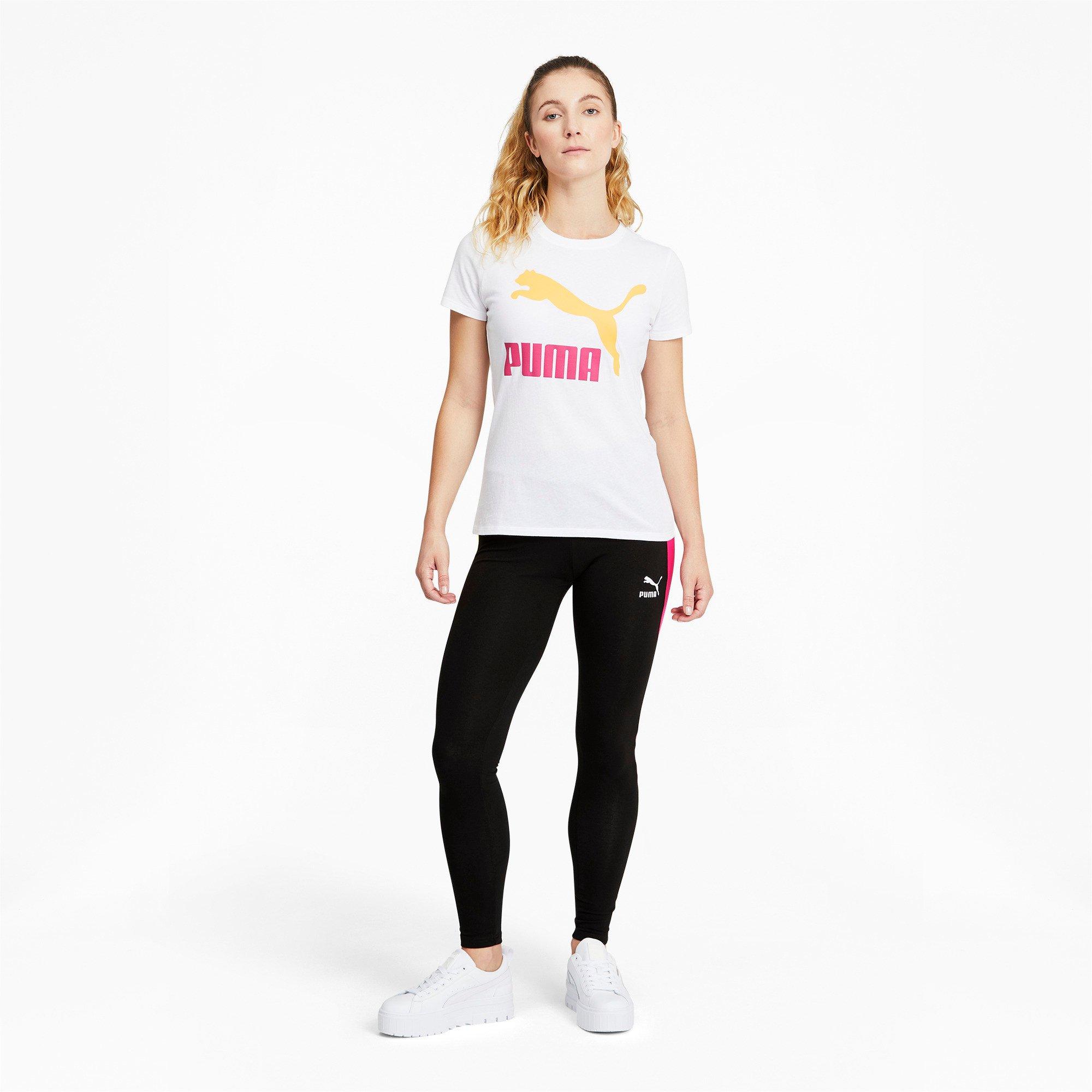 PUMA Women's Iconic MR "Black/Pink" Leggings - BLACK/PINK Thumbnail View 3