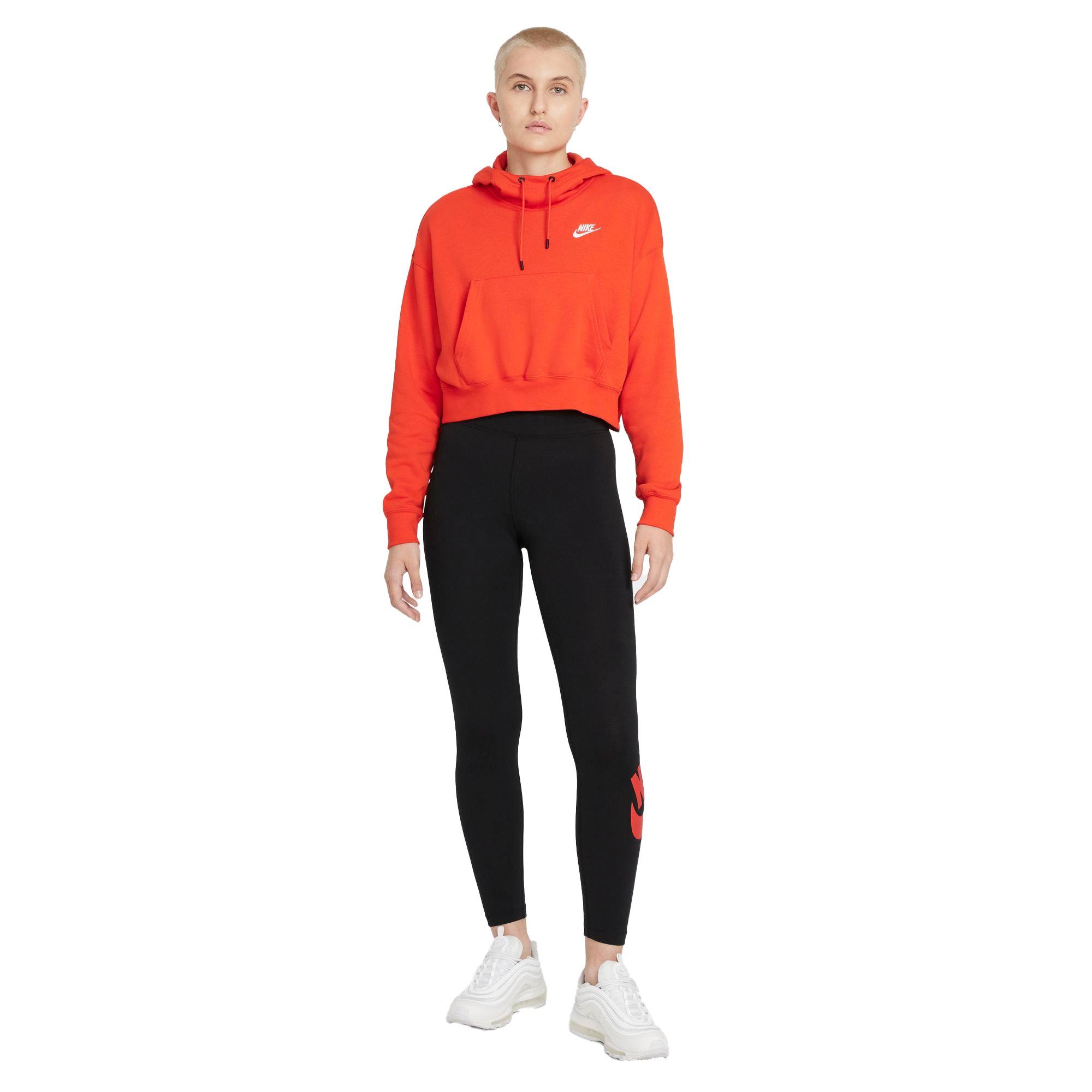 Nike Women's Sportswear Essential High-Waisted Leggings - Black/Red -  Hibbett