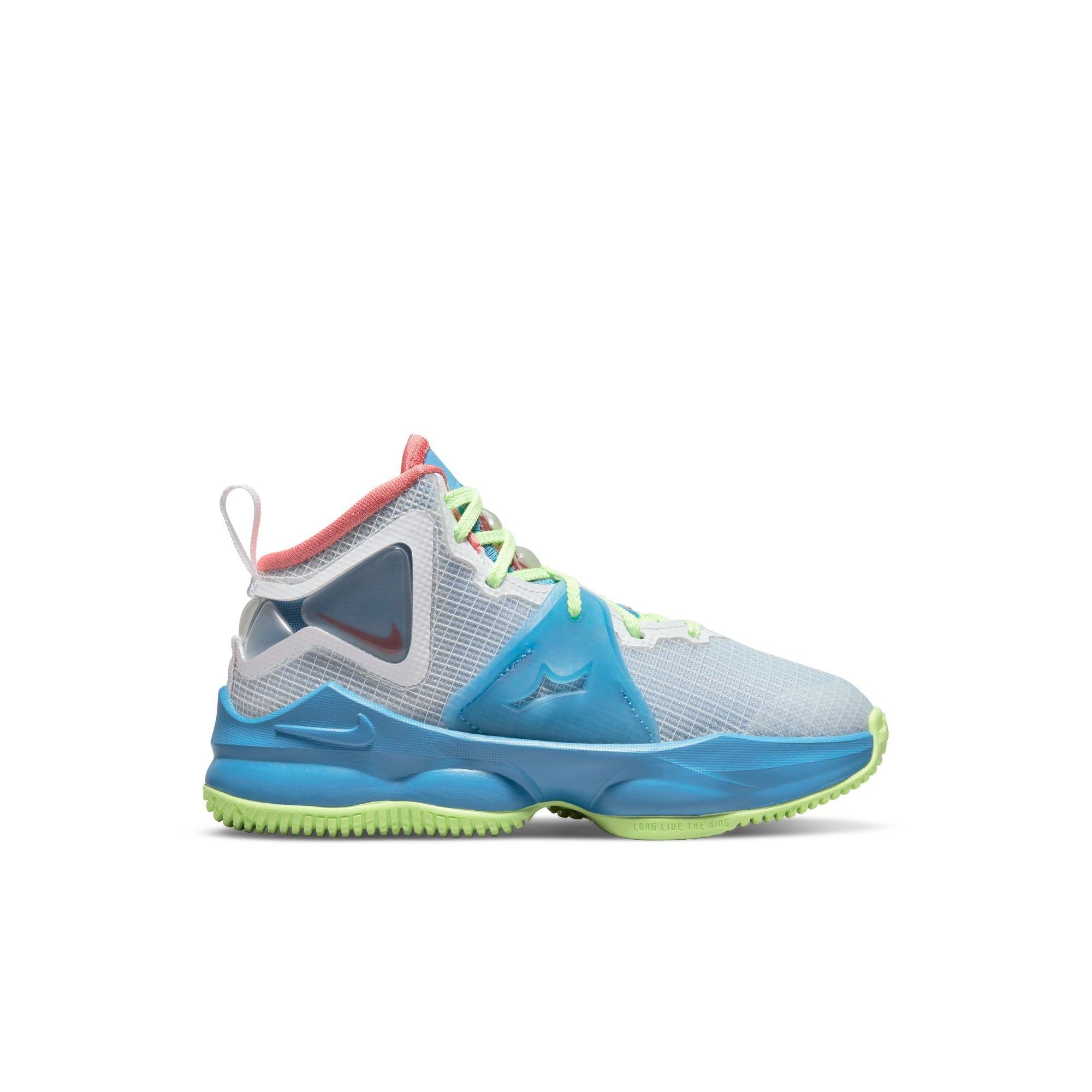 Nike Lebron XIX (Big Kid) Dutch Blue/Pomegranate/Lime  Glow/White 4 Big Kid M