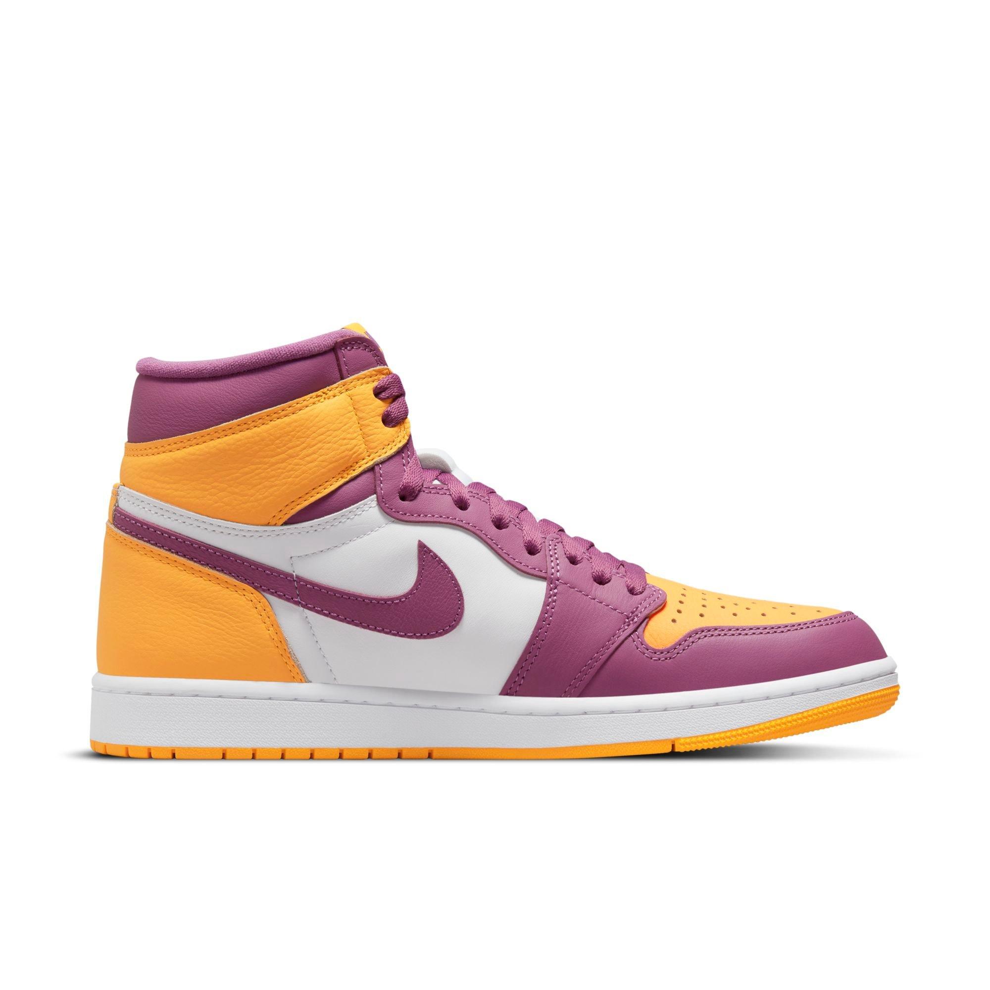 White purple and outlet yellow jordans