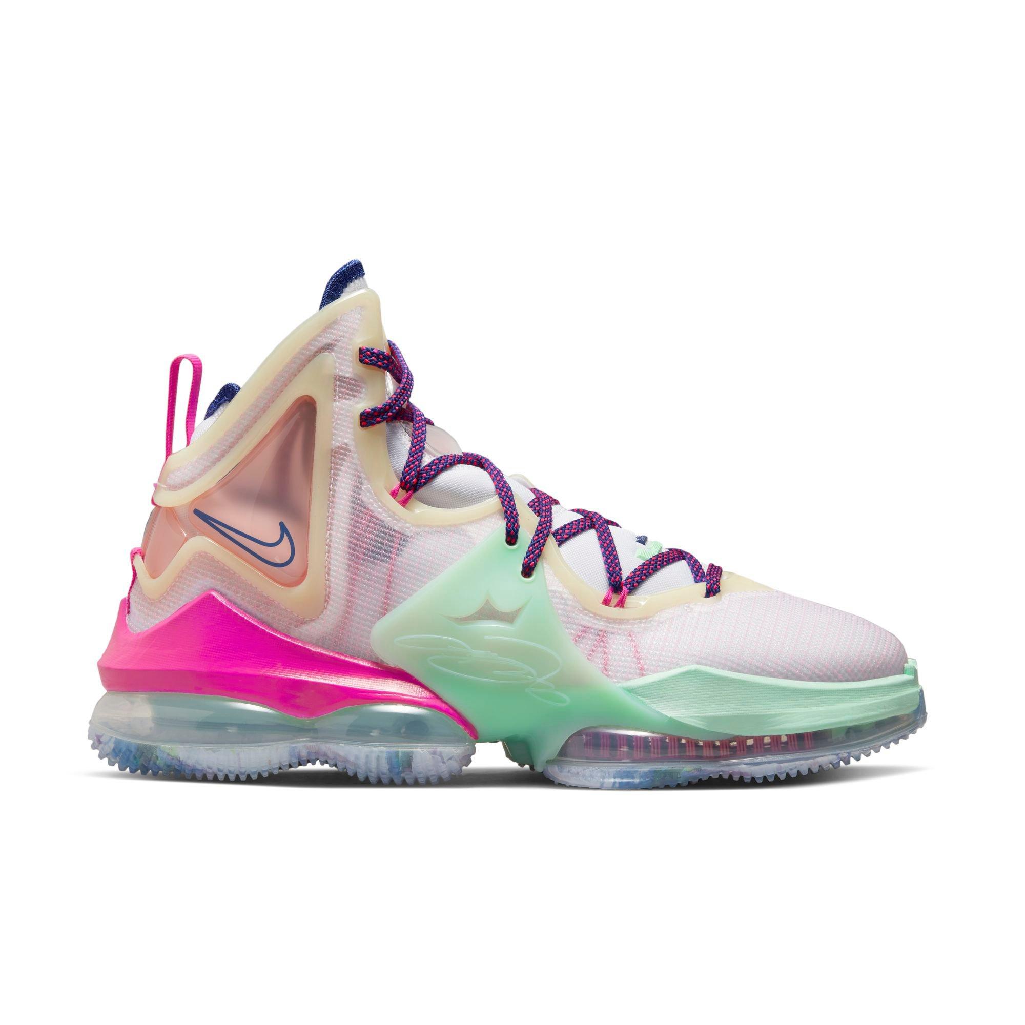 nike lebron pink gray and white shoe paint