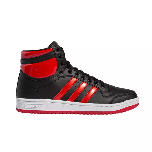 adidas Top Ten Hi Core Black/Vivid Red/Ftwr White Men's Shoe - Hibbett